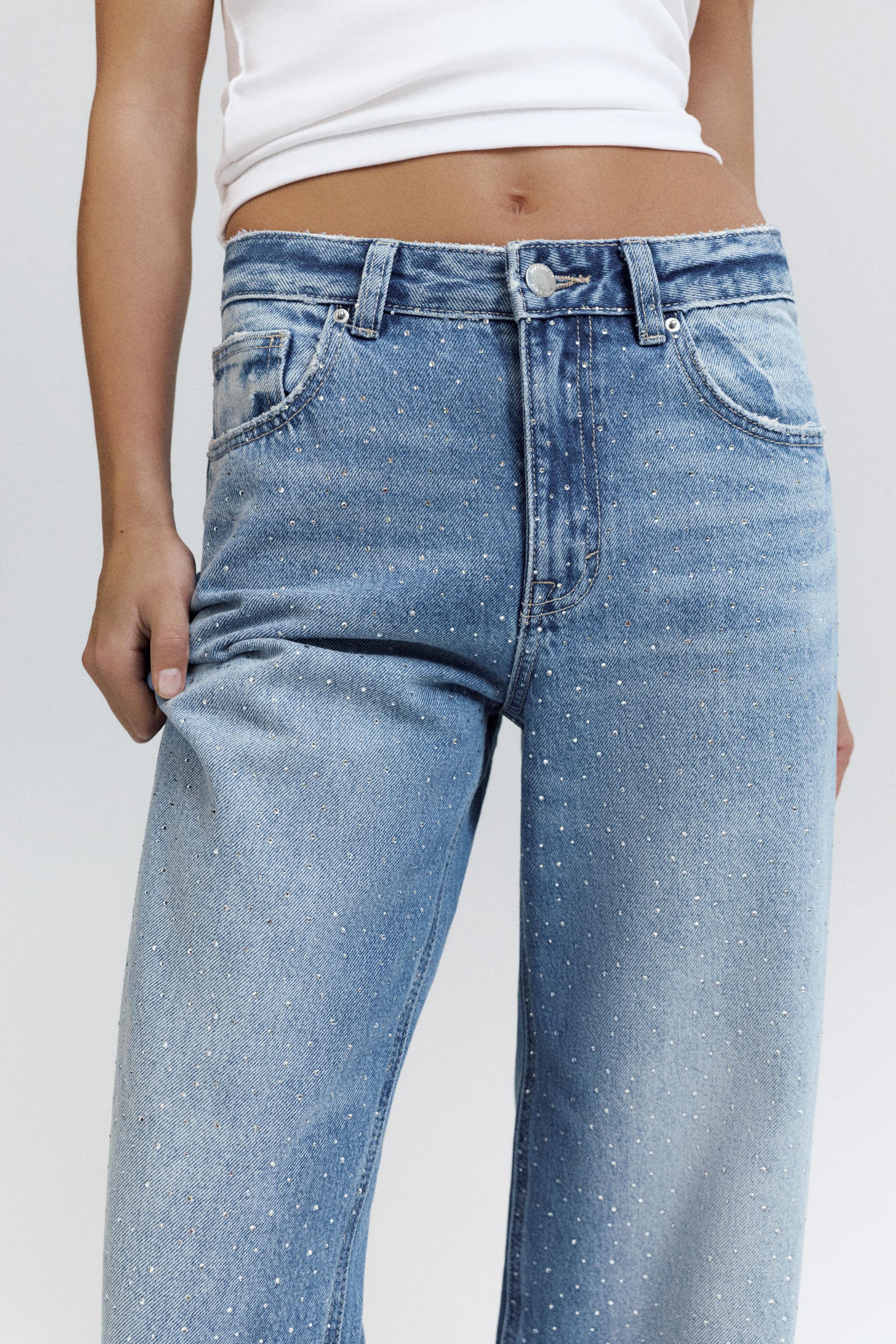 Işıltılı baggy straight fit jean - Görsel 21