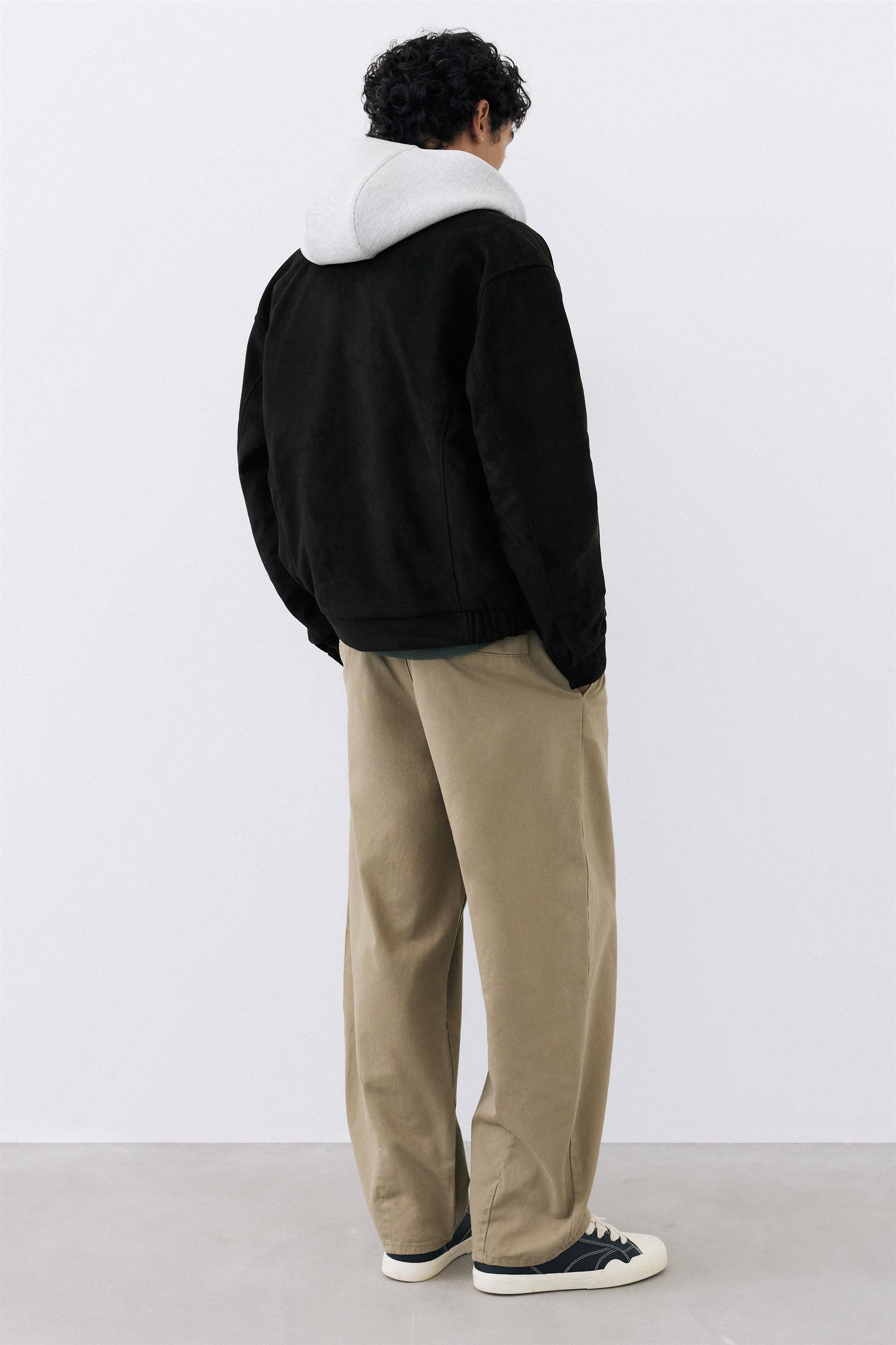 Faux suede jacket — Black