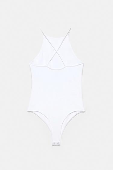 Halter strappy bodysuit — White 7