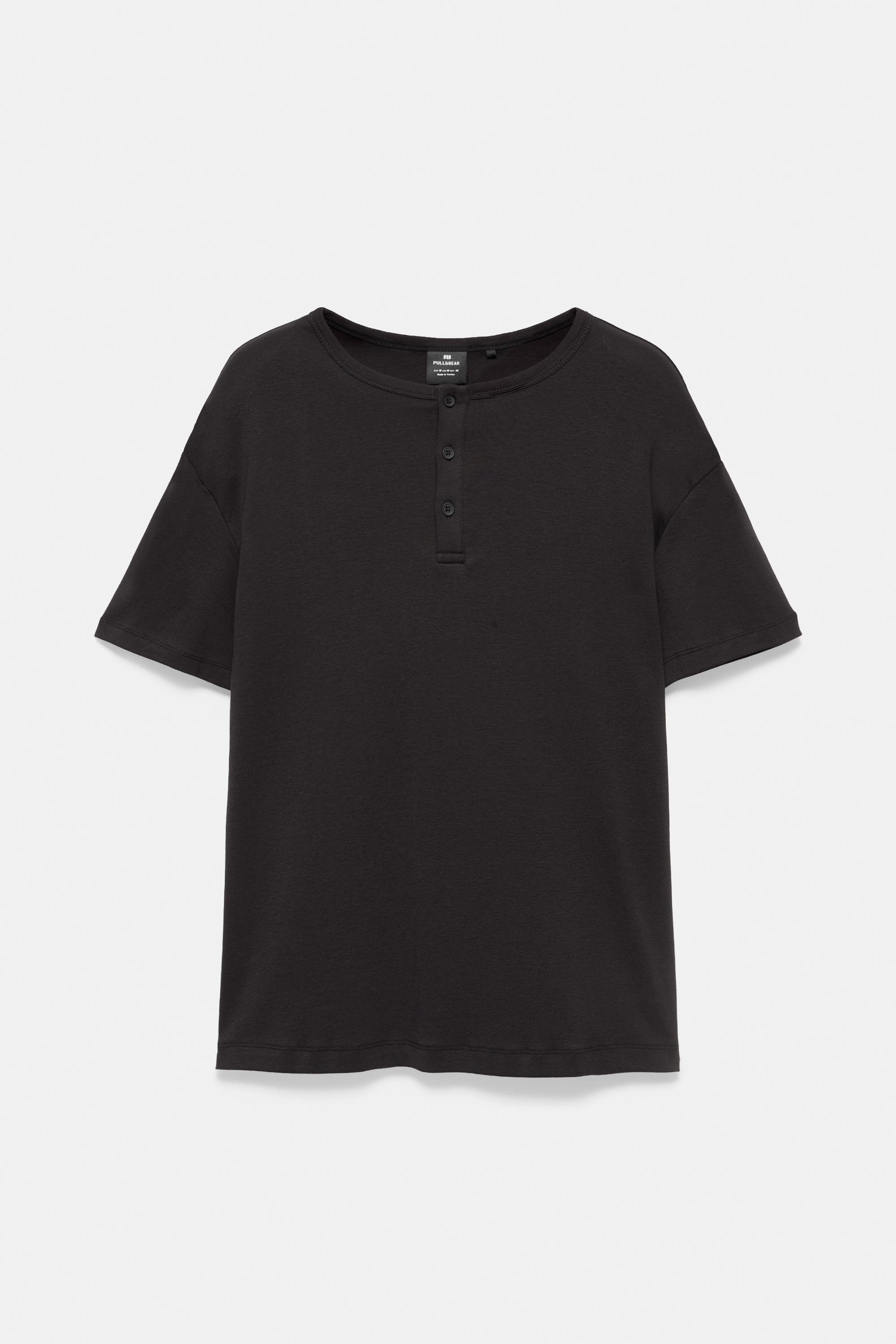 Basic Henley T-shirt — Black