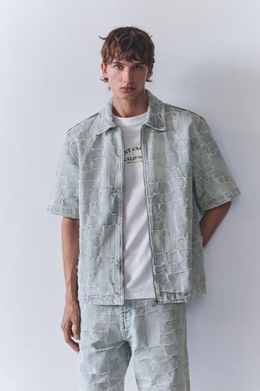 Jacquard denim shirt — Pale indigo 1