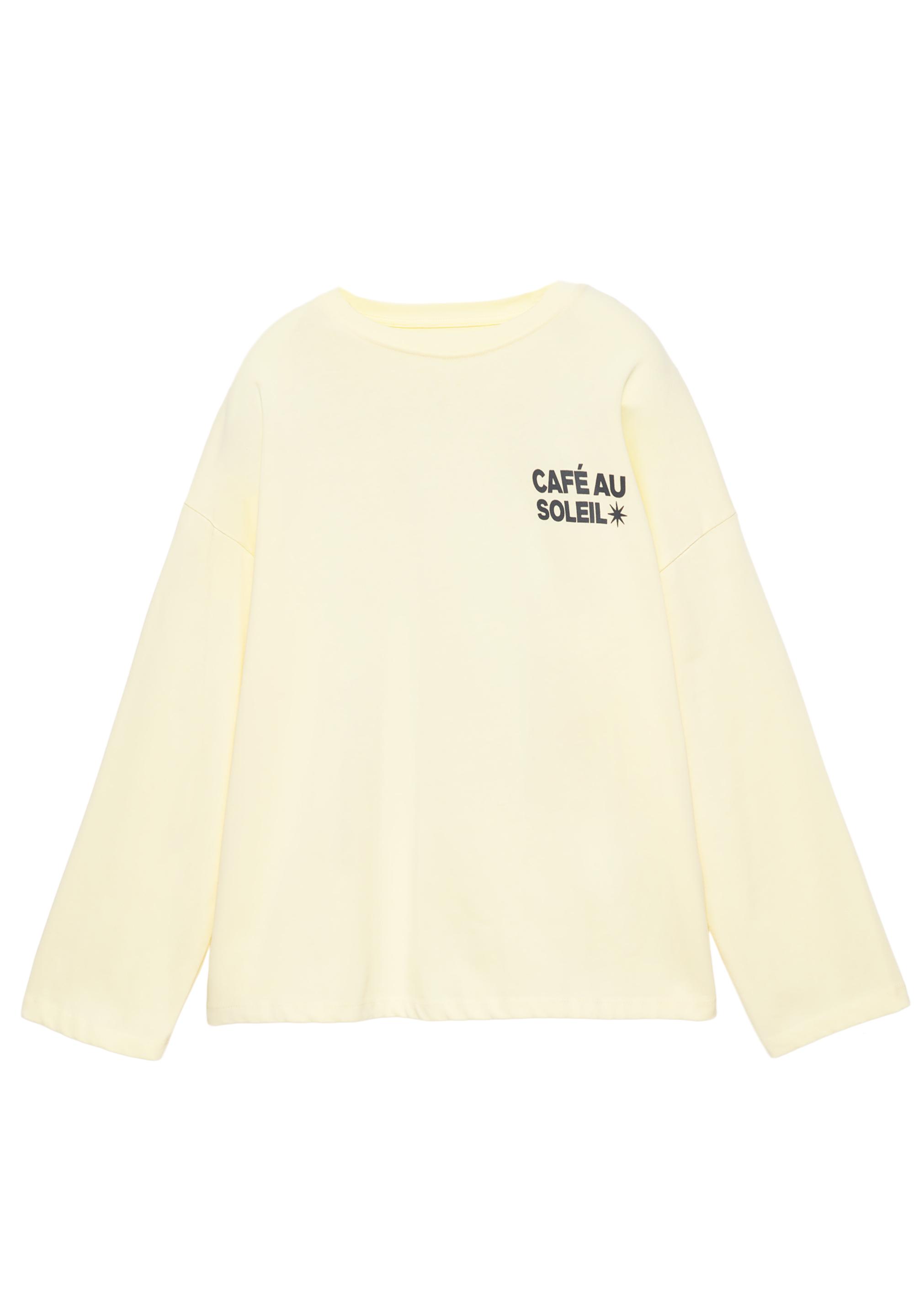Long sleeve slogan T-shirt — Yellow