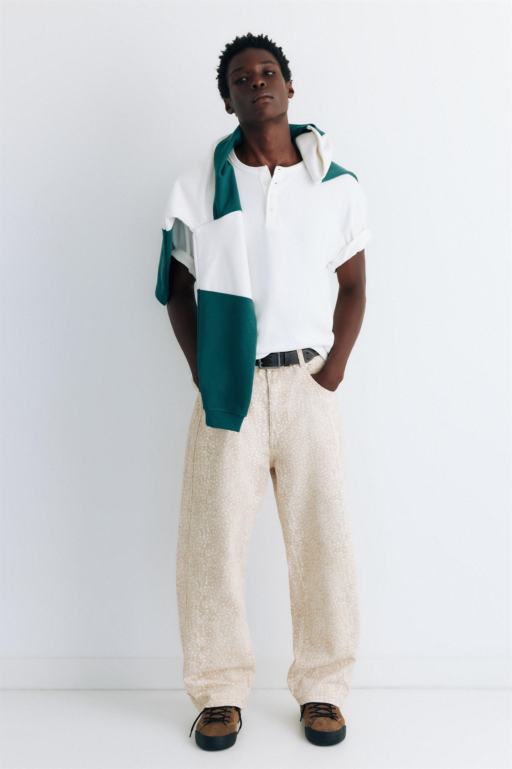 Animal print trousers — Beige