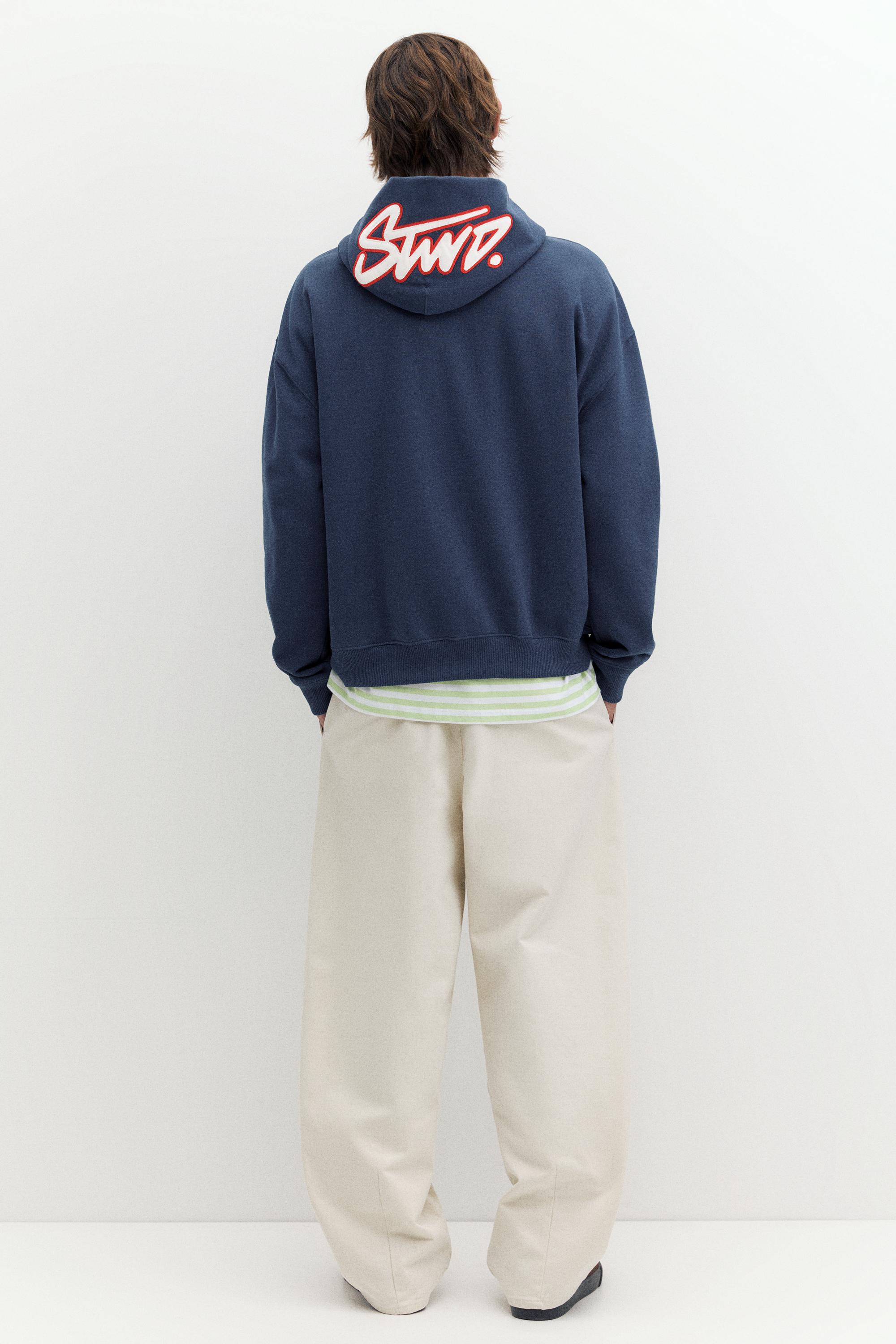 STWD boxy-fit logo hoodie — Blue