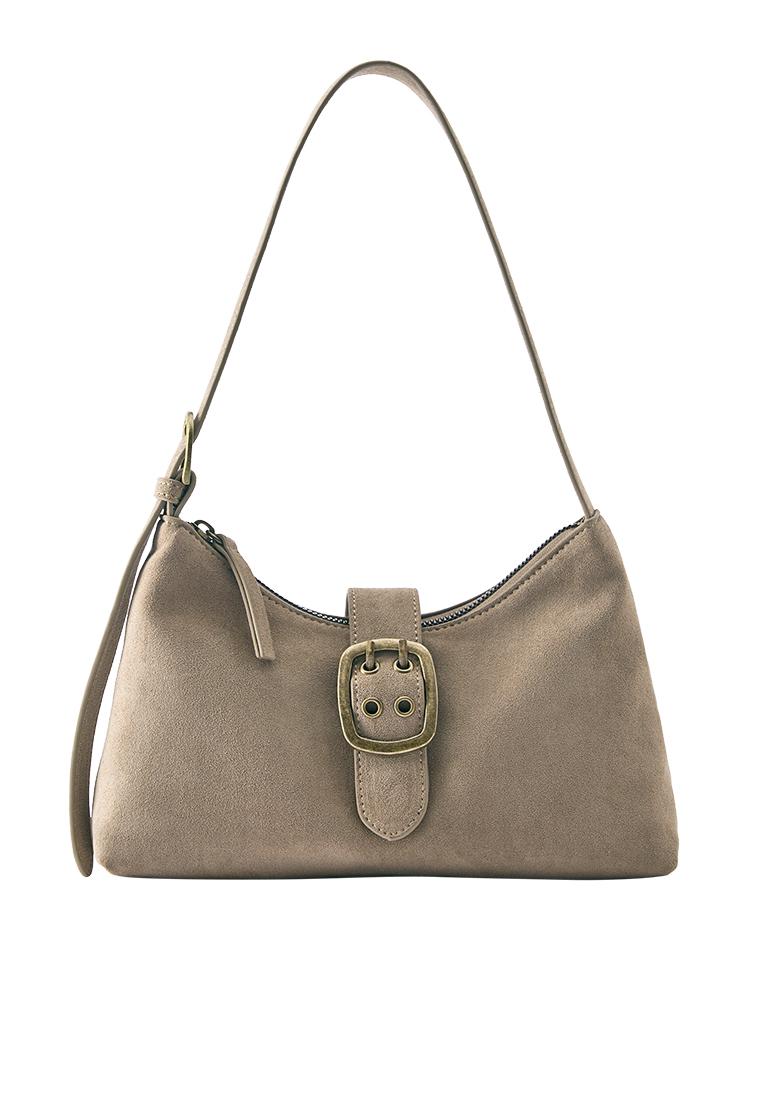 Buckle shoulder bag — Taupe