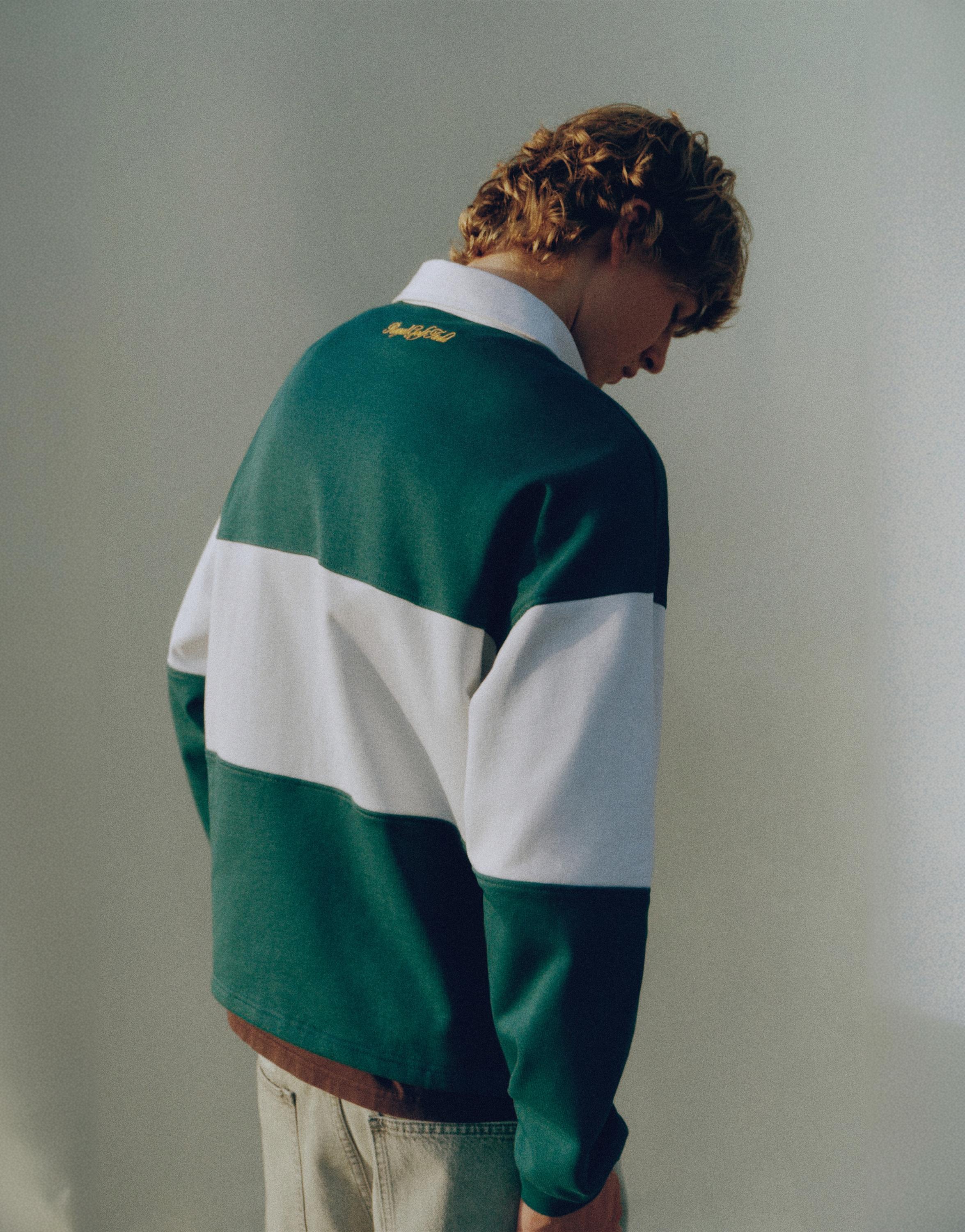 Long sleeve Newport Sport Club polo shirt — Off white