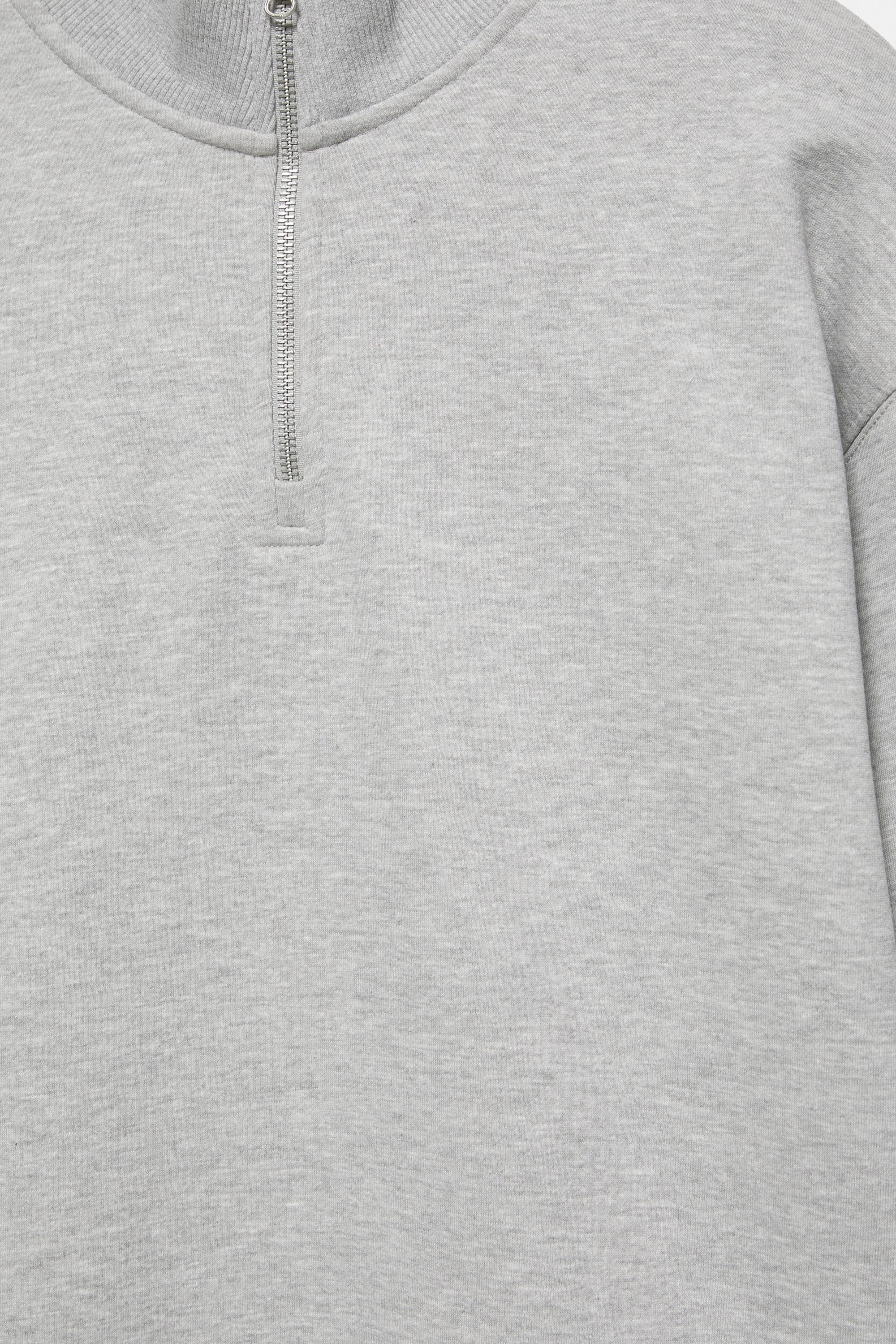 Quarter-zip sweatshirt — Grey marl