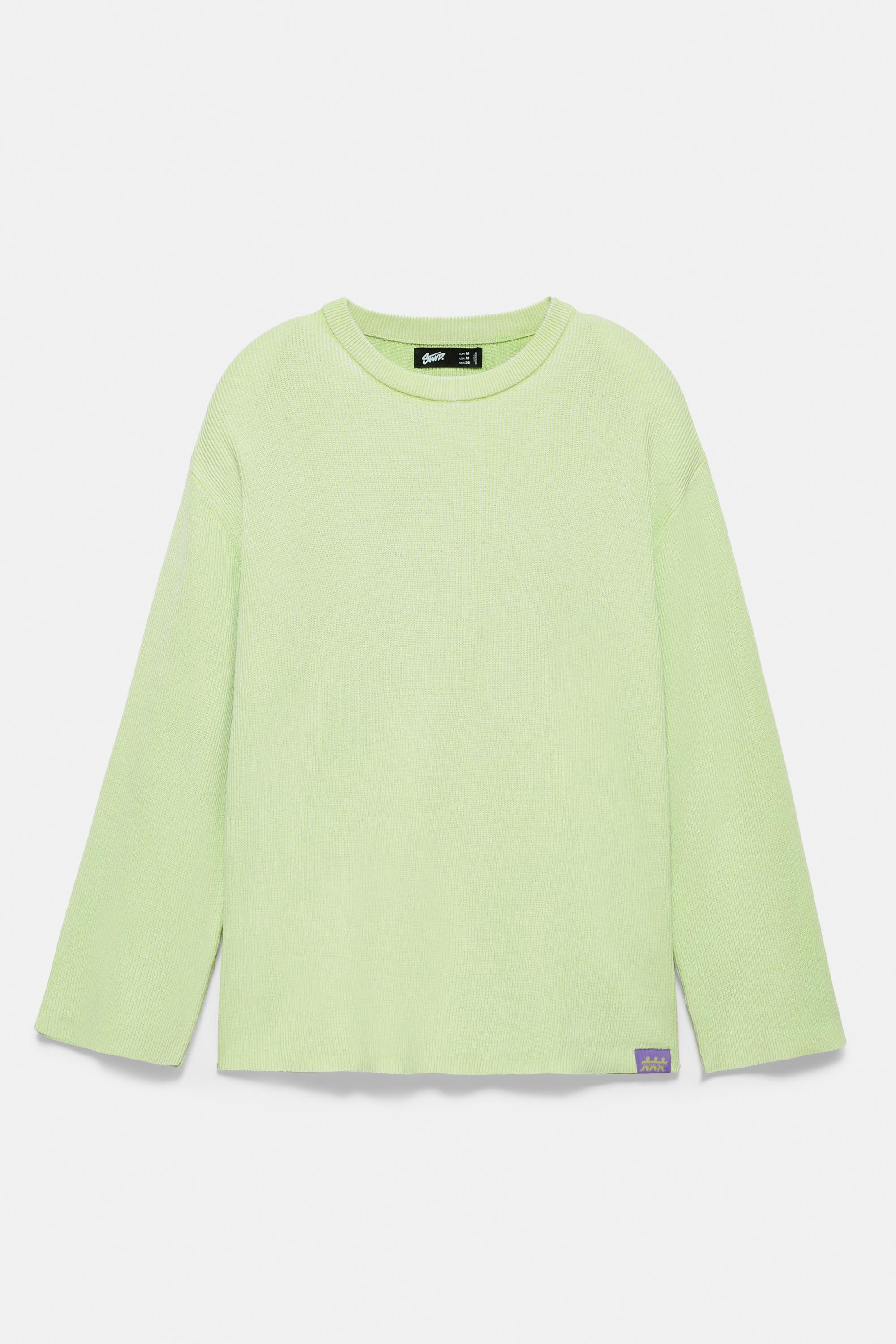 STWD round neck jumper — Faded green
