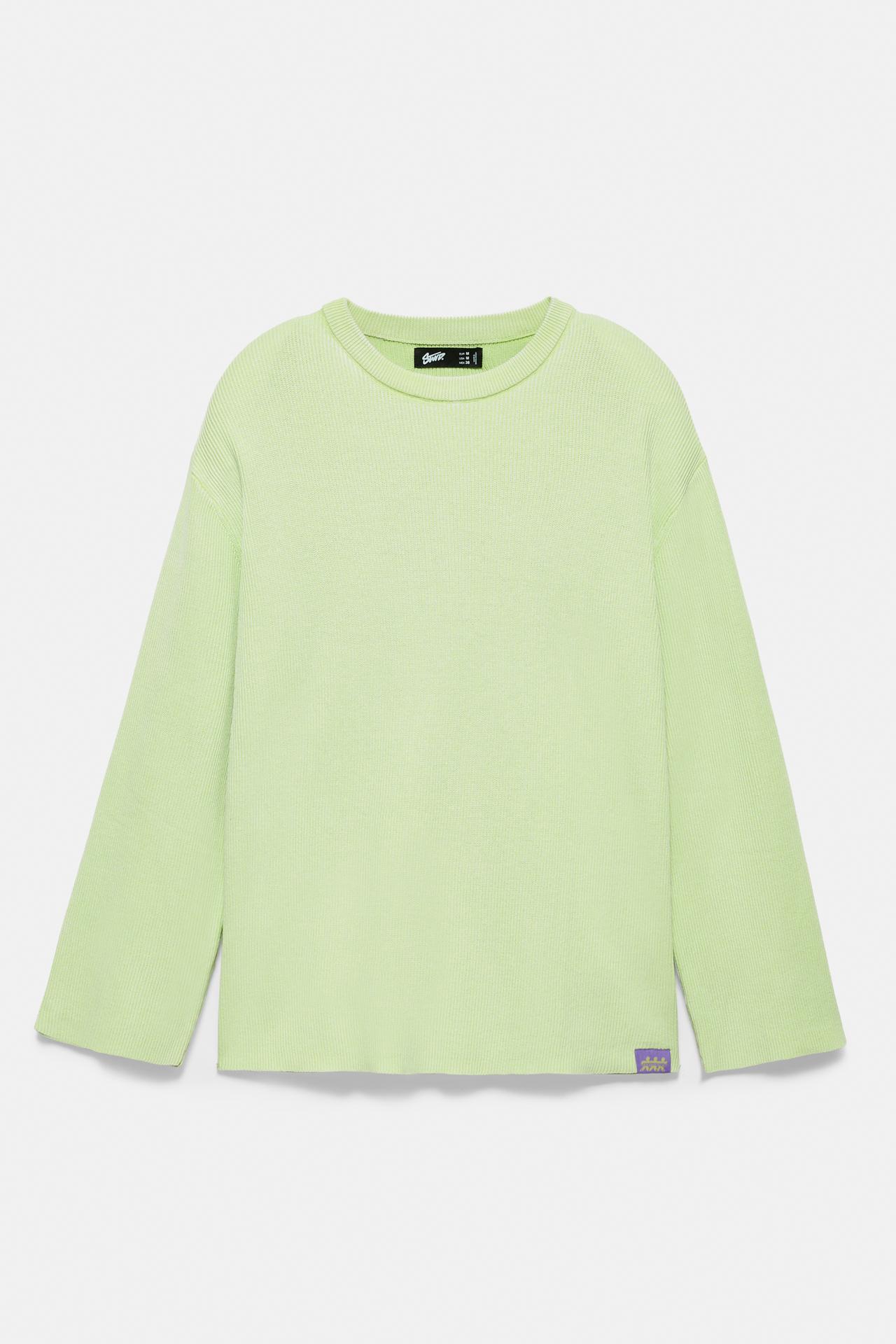 STWD round neck jumper — Faded green