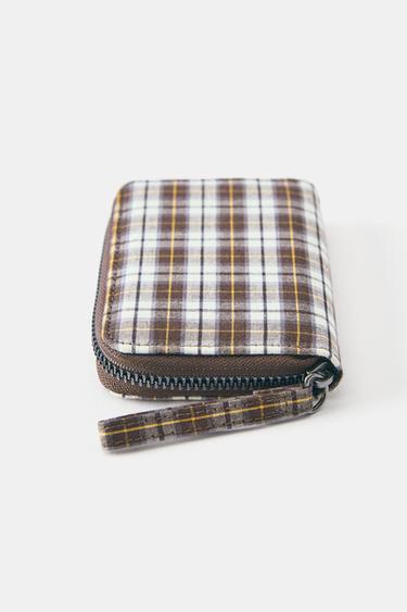 Check print purse — Brown 2
