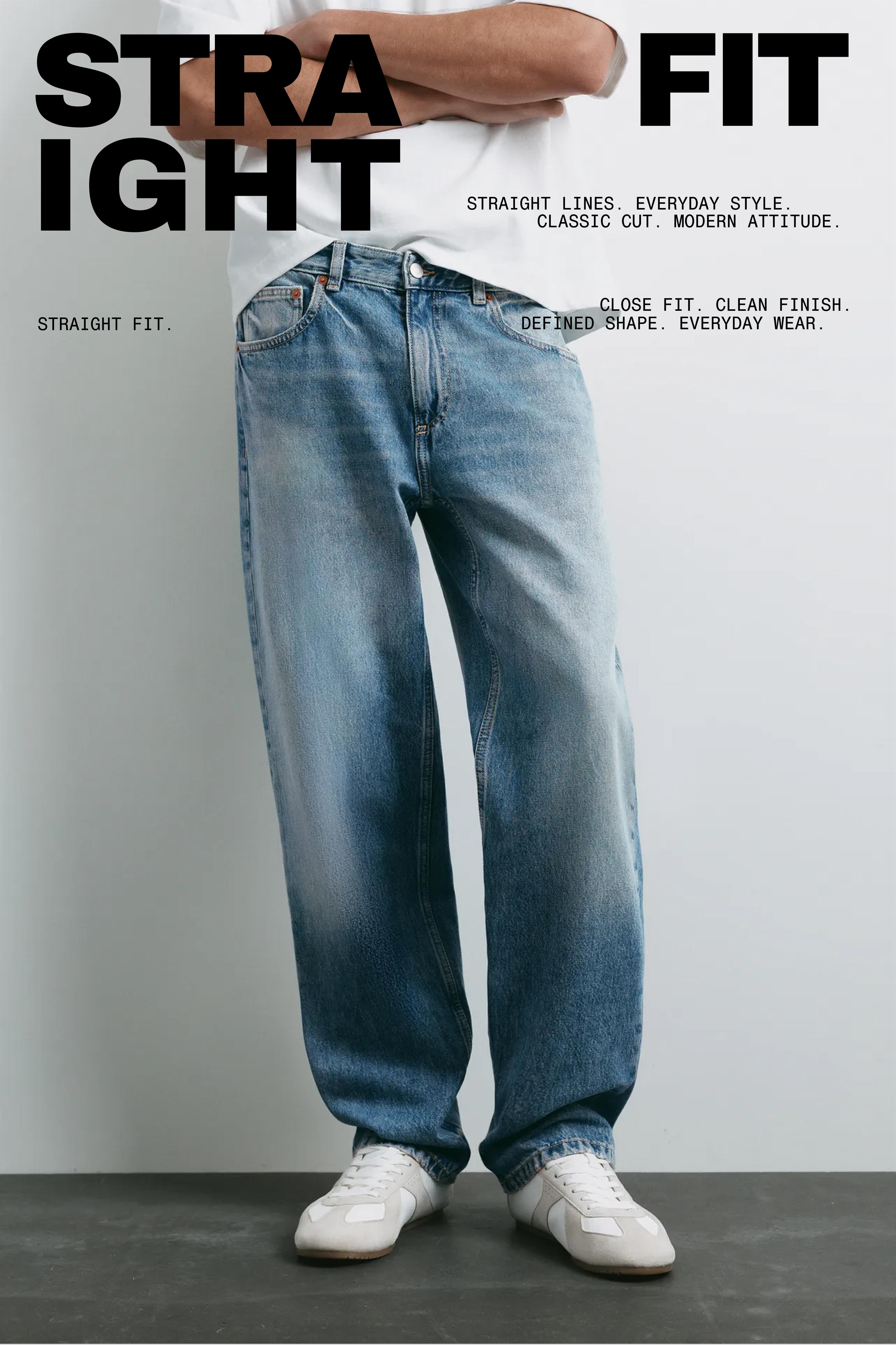 Straight-leg jeans — Medium blue