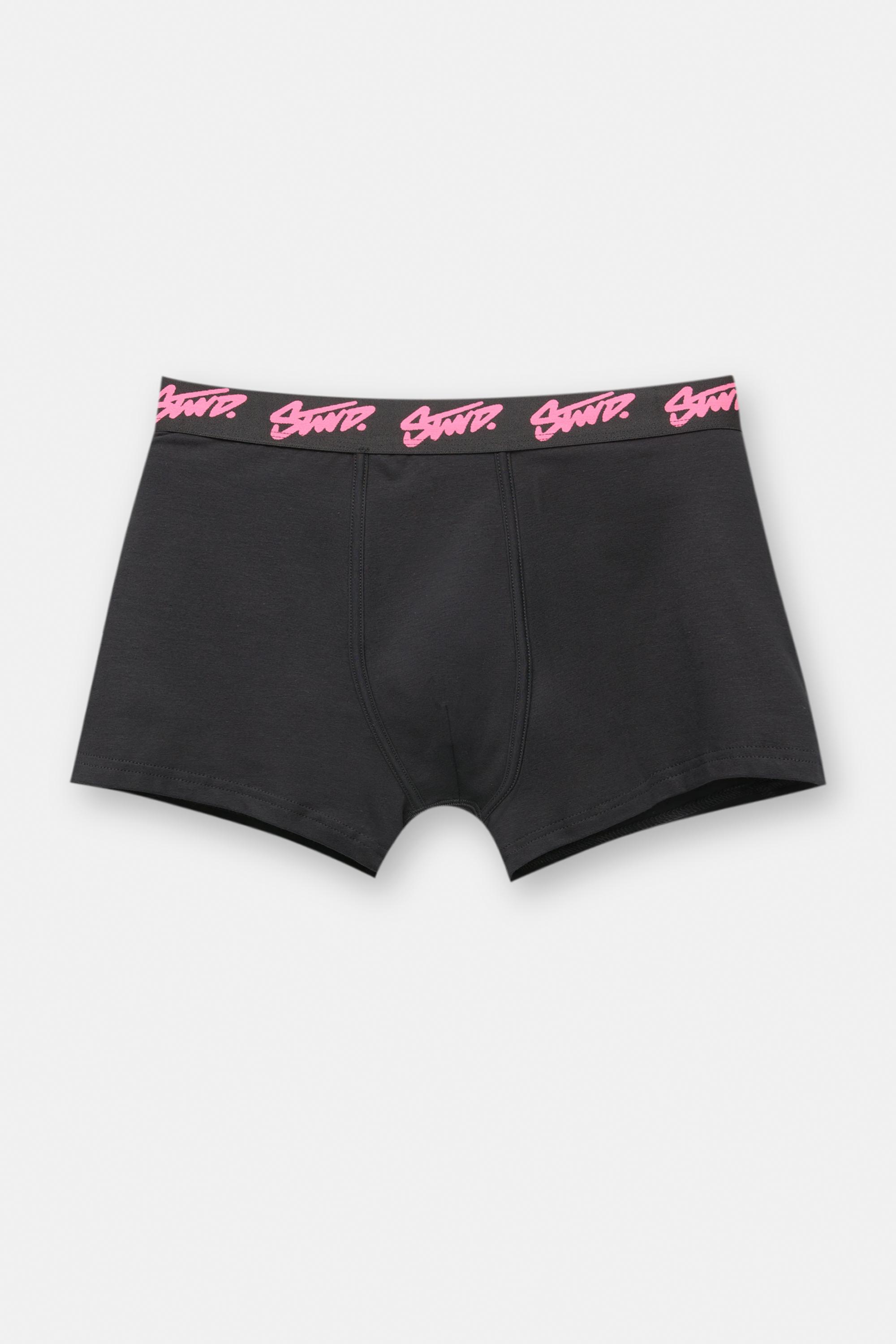 Pack of 3 black boxers with pink STWD logo — Others