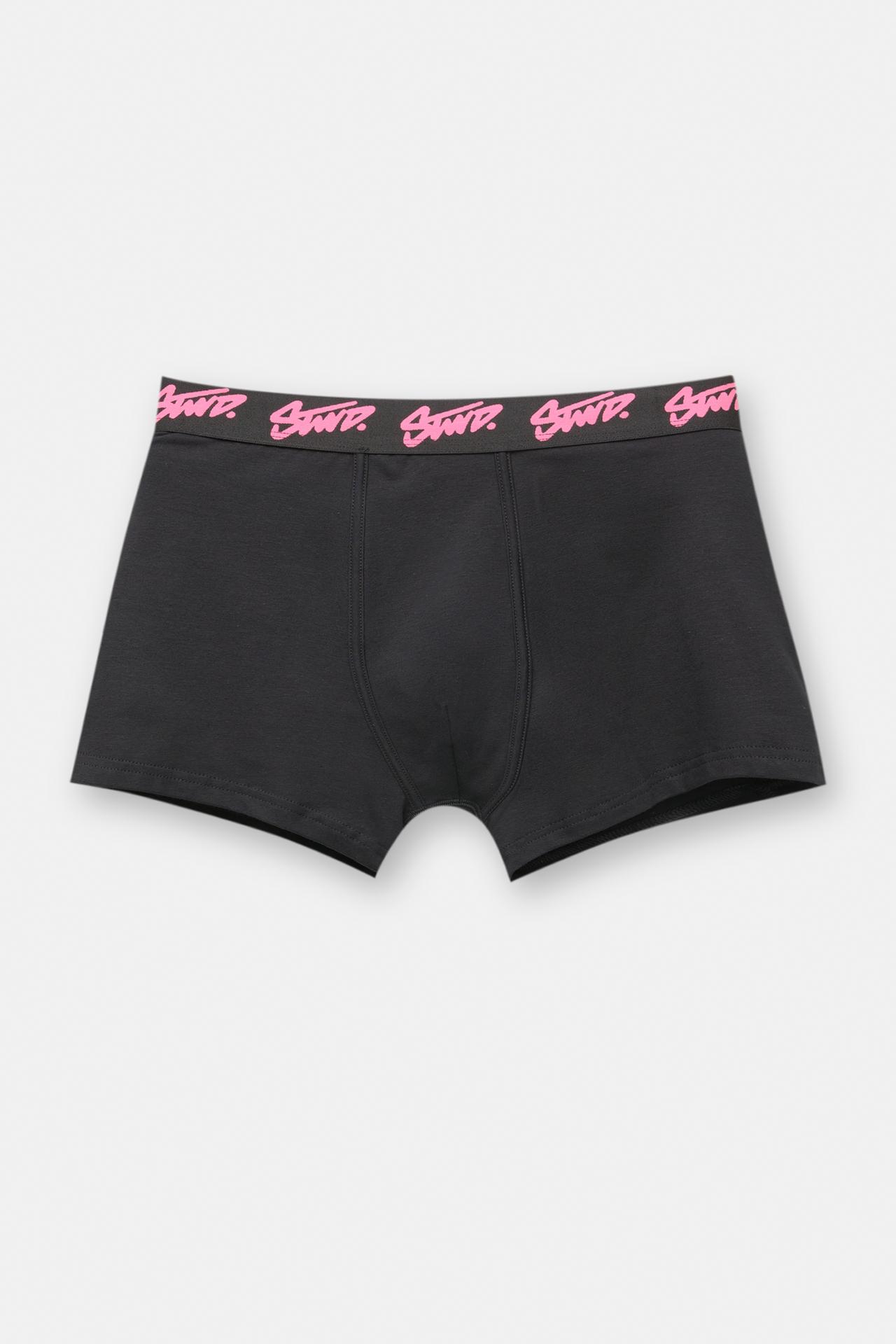 Pack of 3 black boxers with pink STWD logo — Others