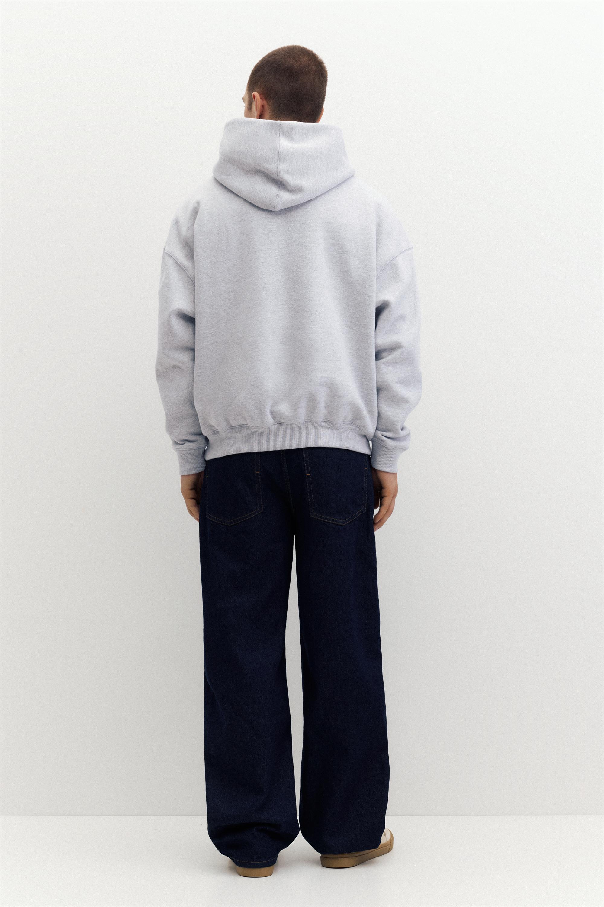 Boxy fit hoodie — Pale marl