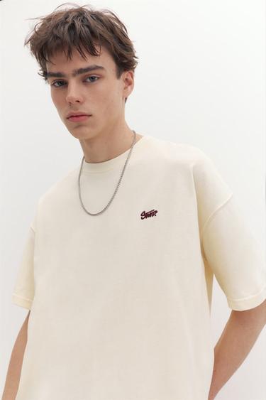 Boxy STWD logo T-shirt — Ecru 4
