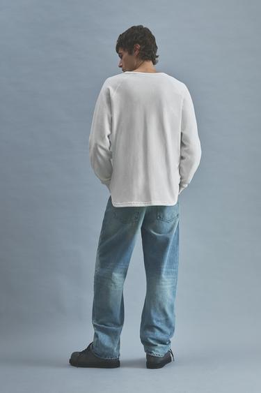 Henley-neck T-shirt — Off white 3