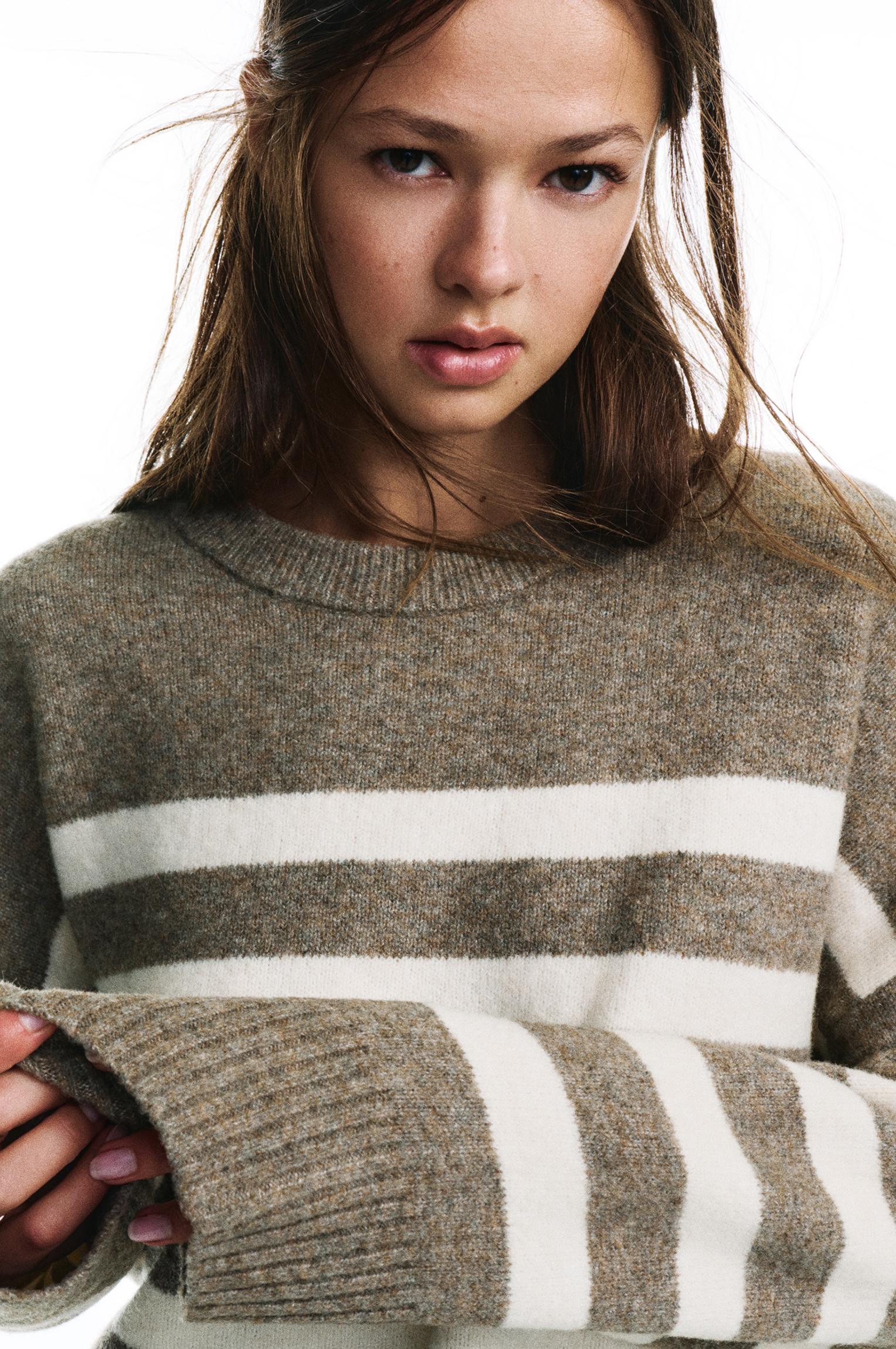 Striped jumper — Brown