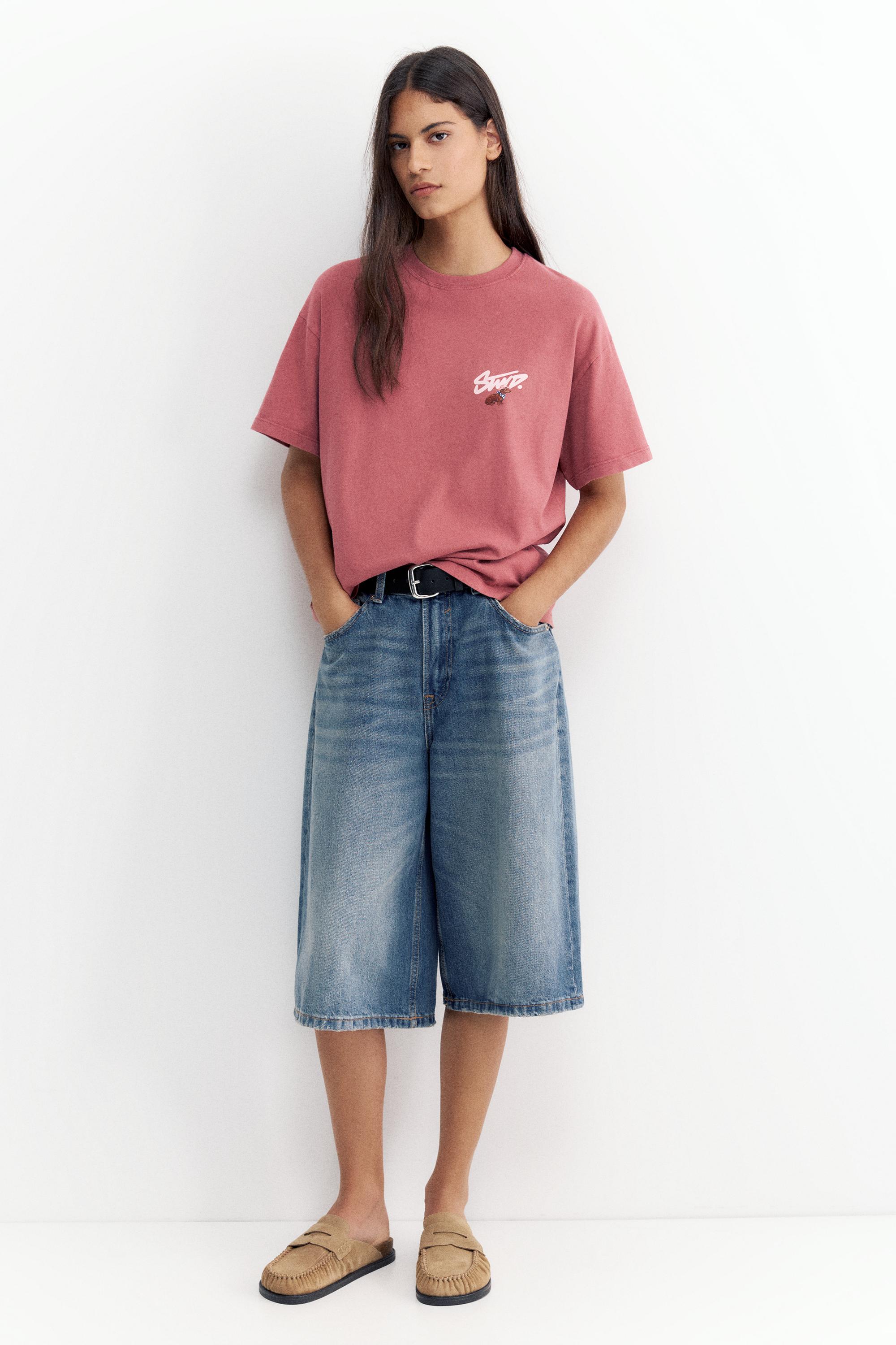 STWD dog graphic T-shirt — Dark pink