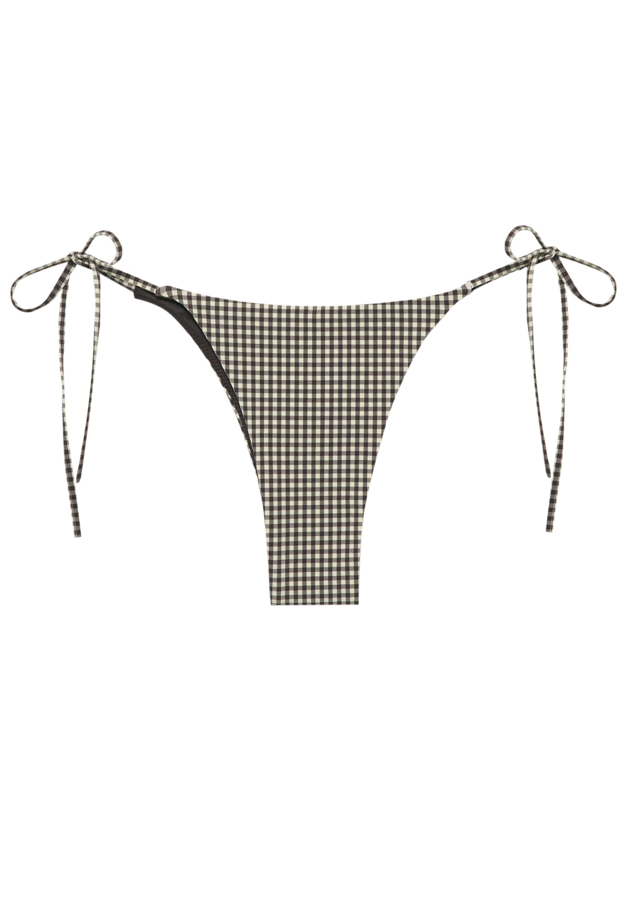 Gingham bikini bottoms — Brown