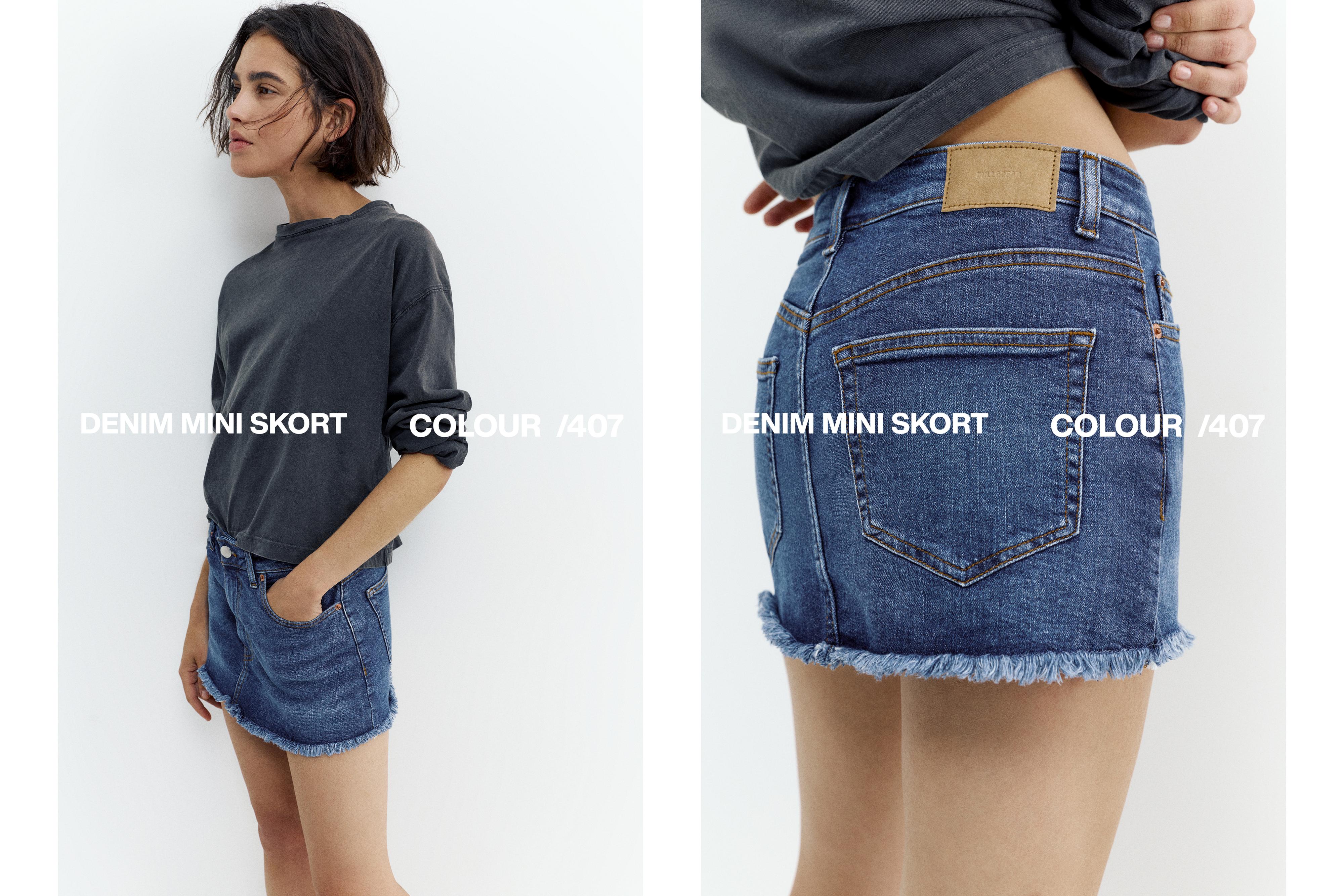Denim skort — Dark blue