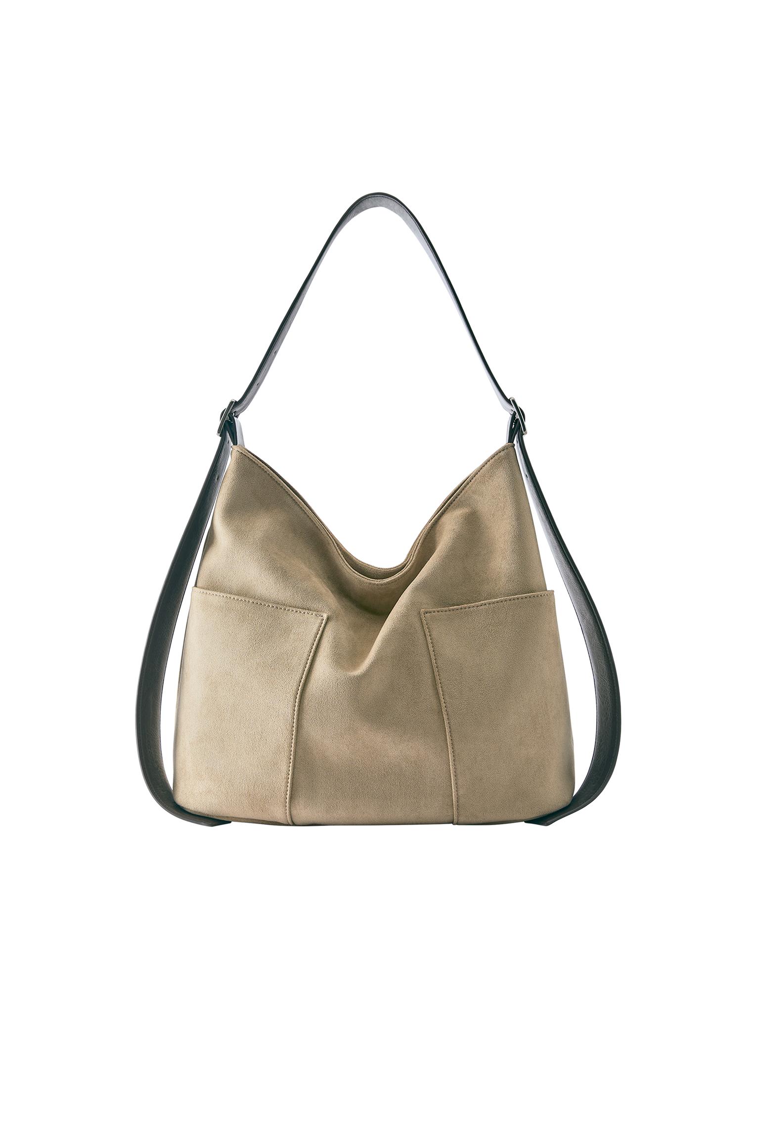 Contrasting shopper bag — Taupe