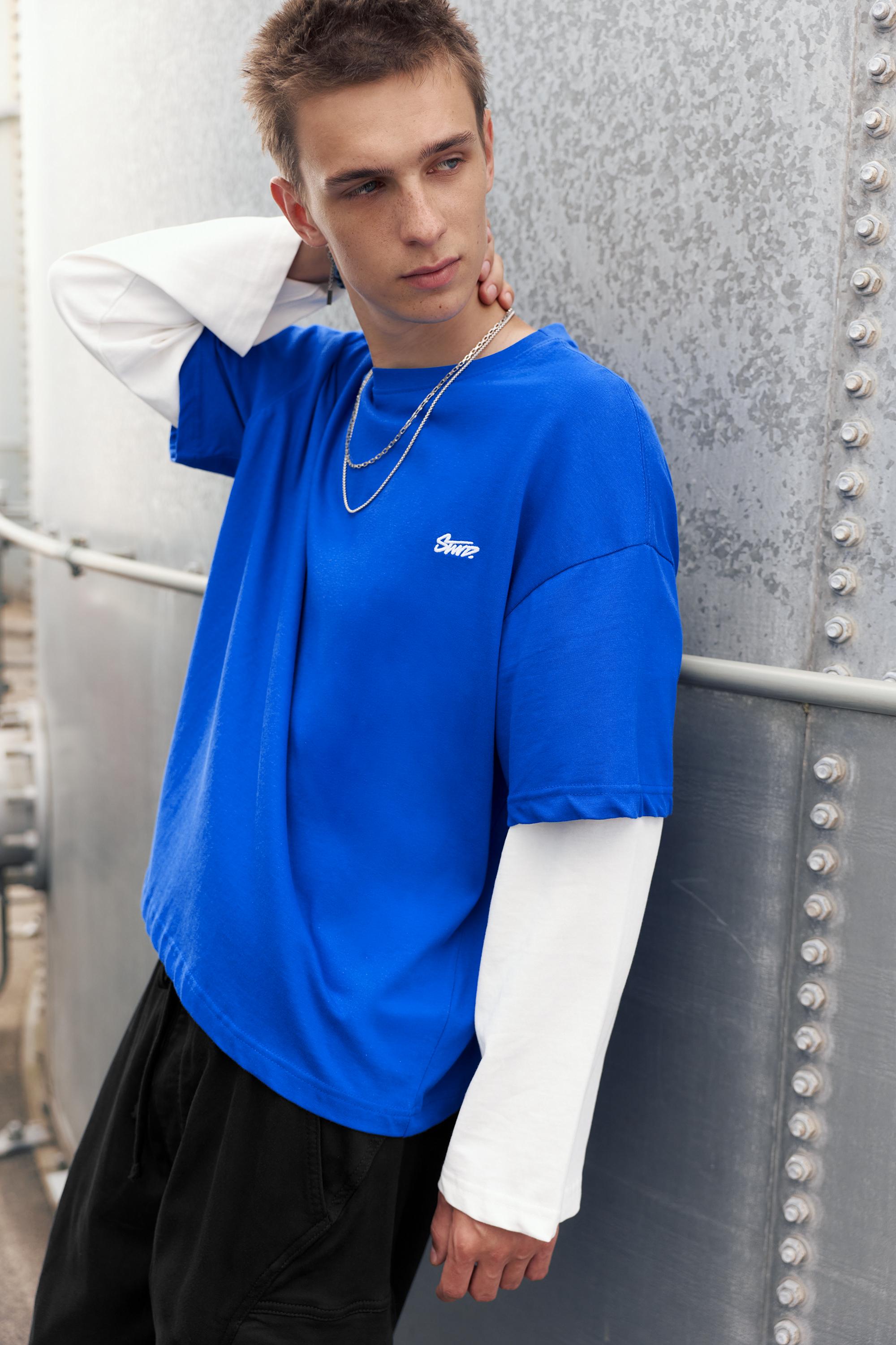 Double sleeve T-shirt — Deep blue