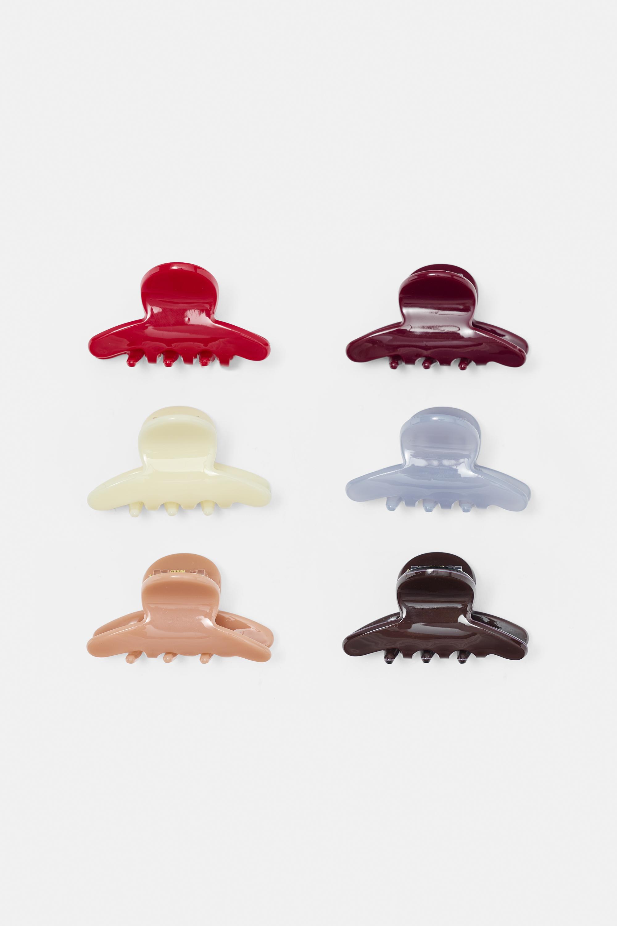 Pack of 6 mini clips — Brown