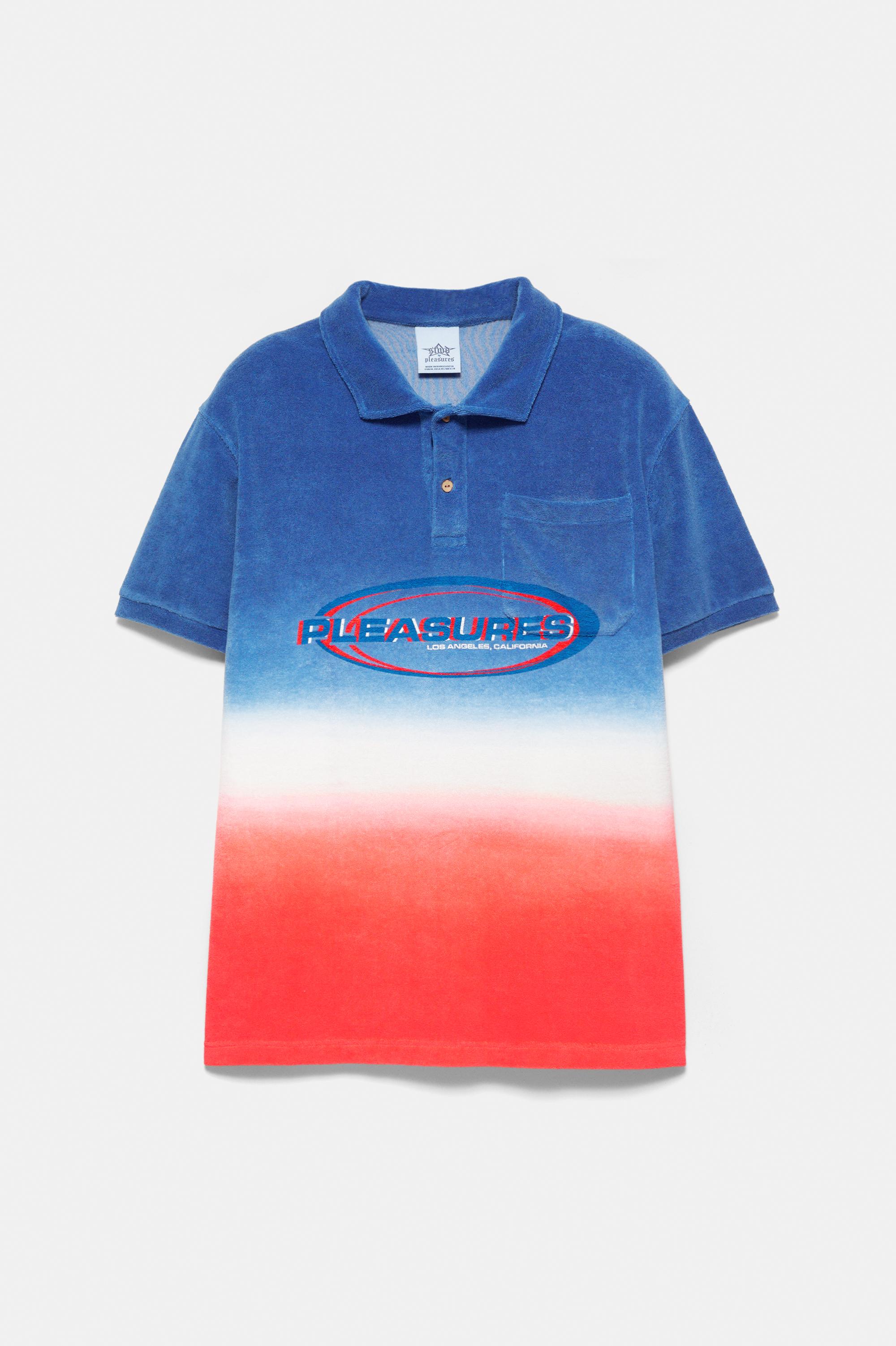 Pleasures x STWD ombré polo shirt — Blue