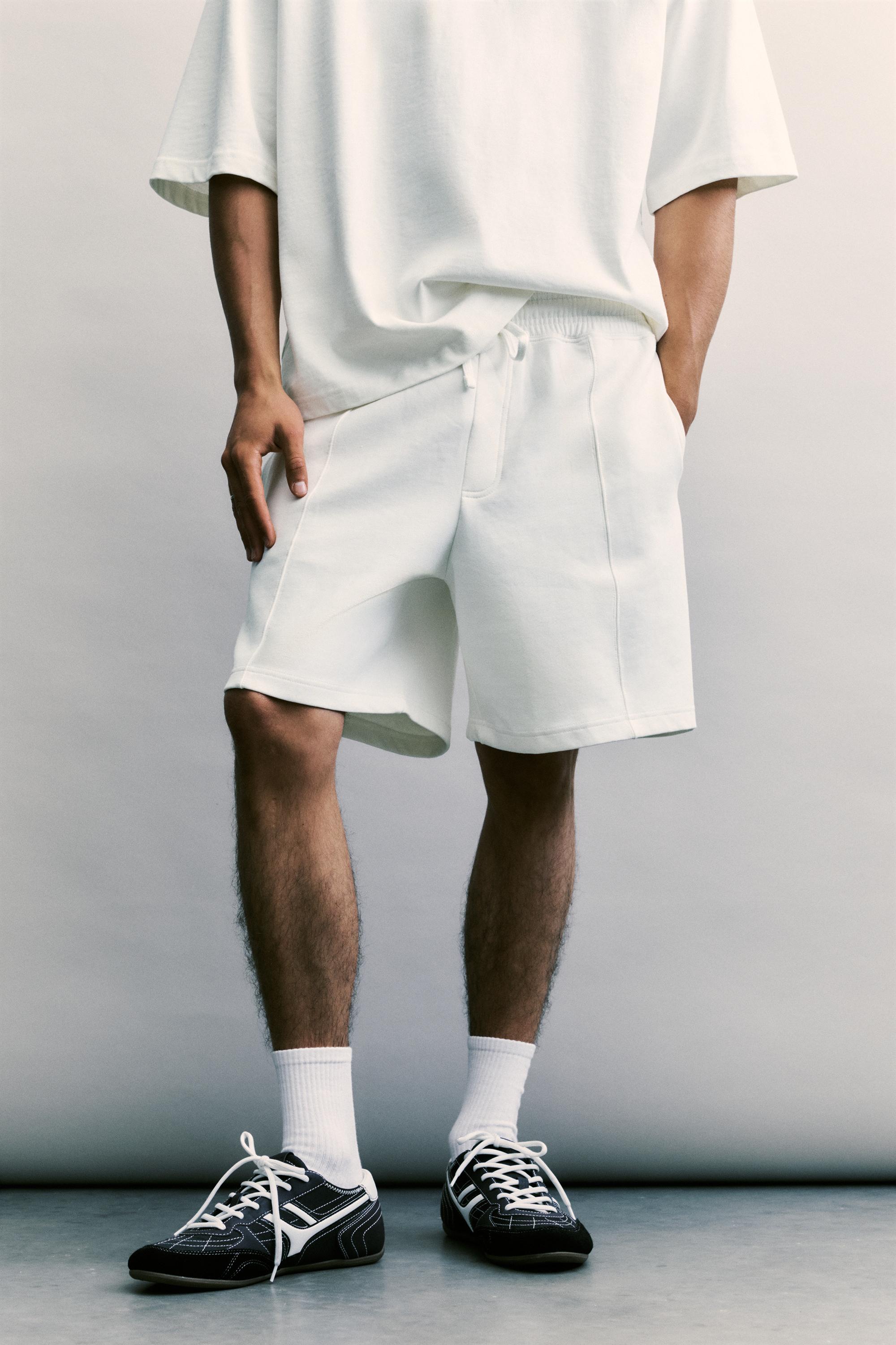 Interlock jogger Bermuda shorts — Off white