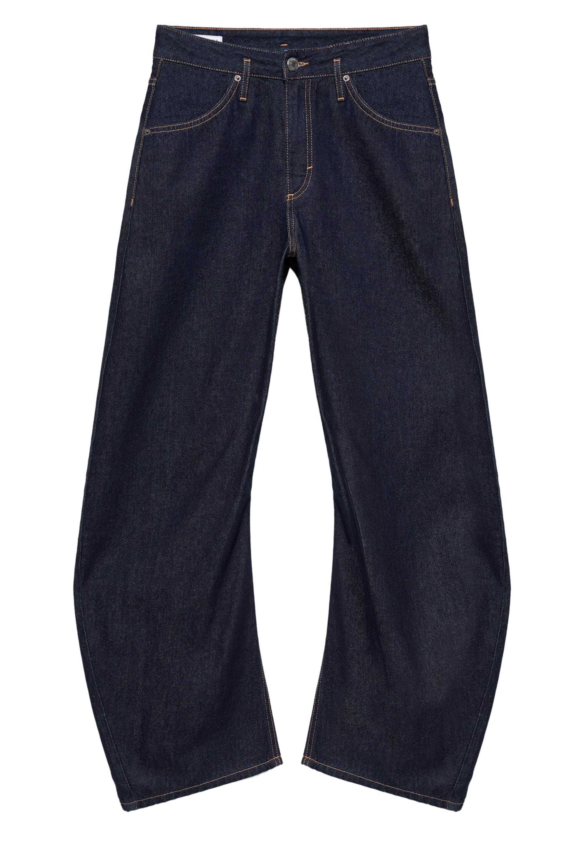 Low-rise barrel jeans — Navy