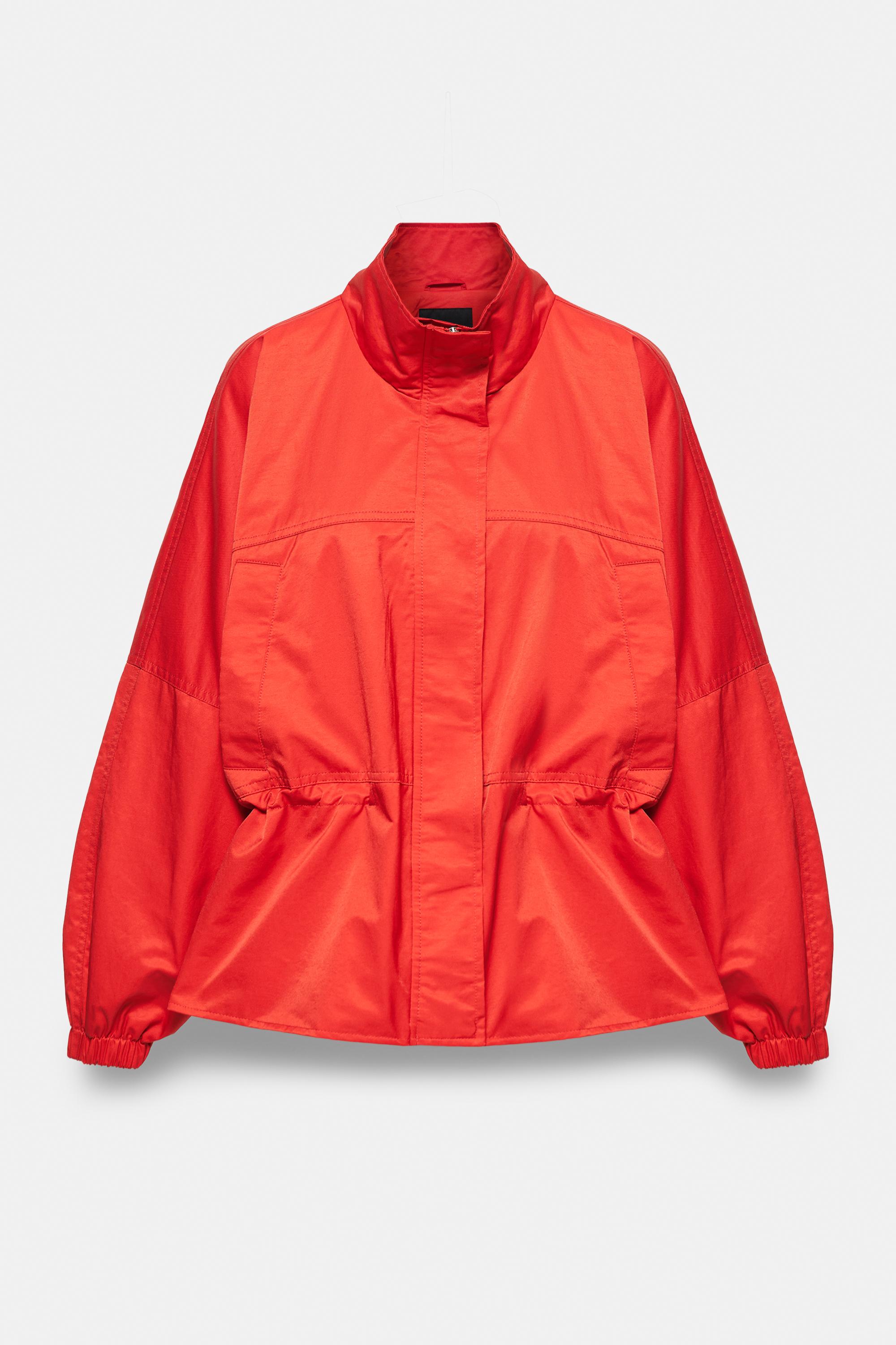 Drawstring waist jacket — Red