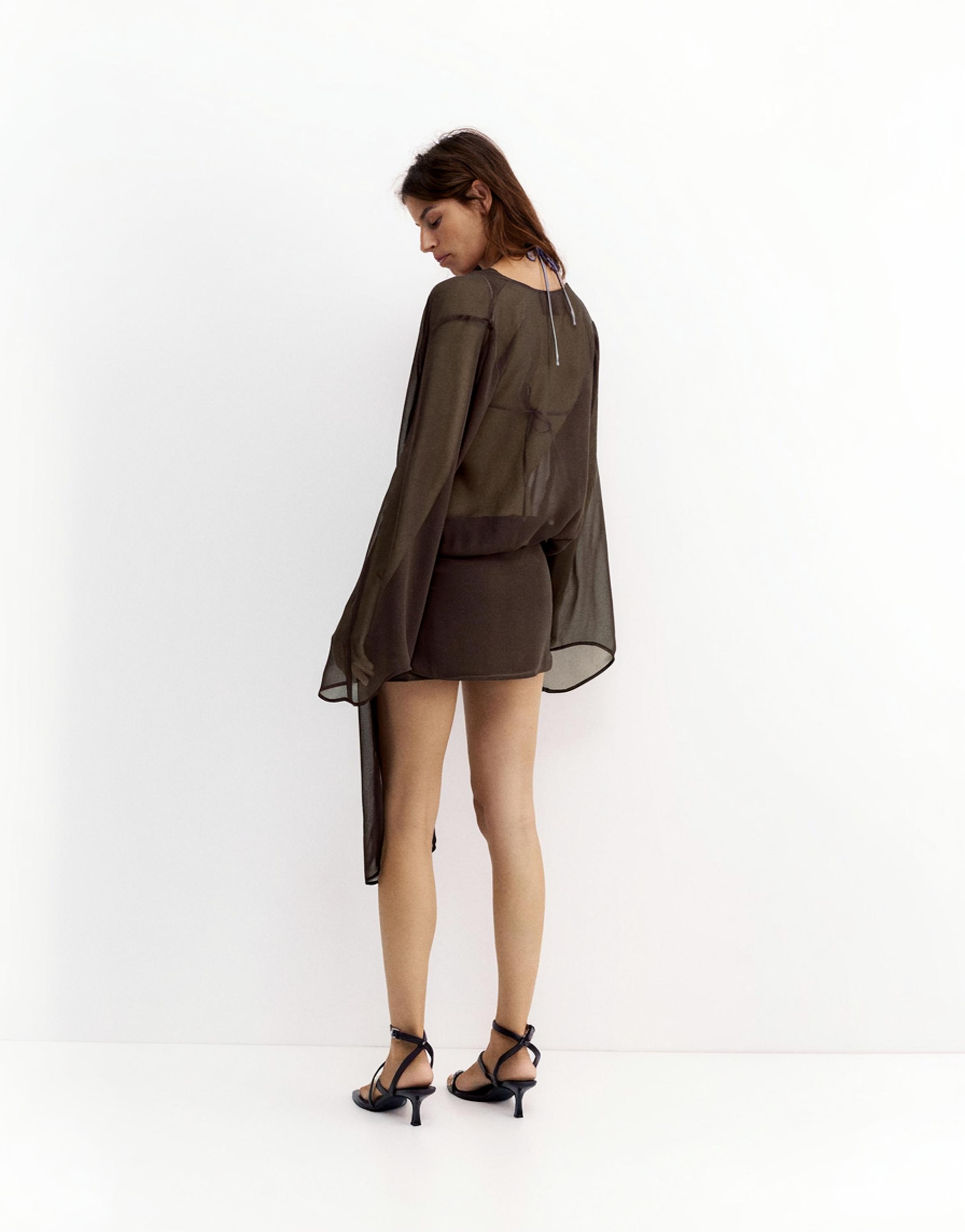 Draped wrap dress — Brown