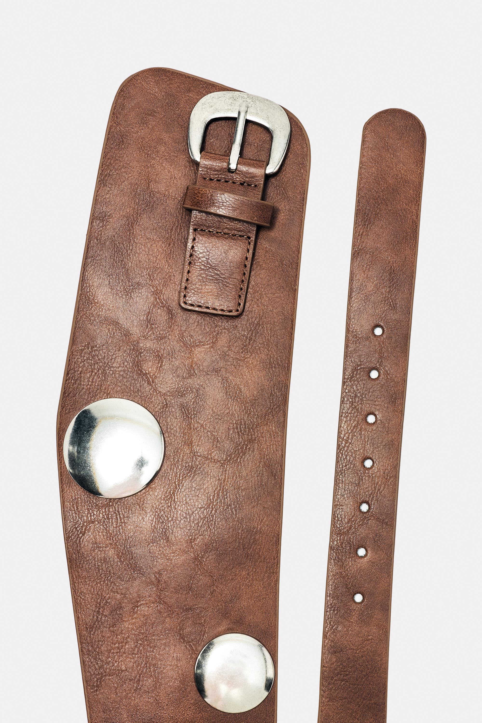 Studded belt — Brown