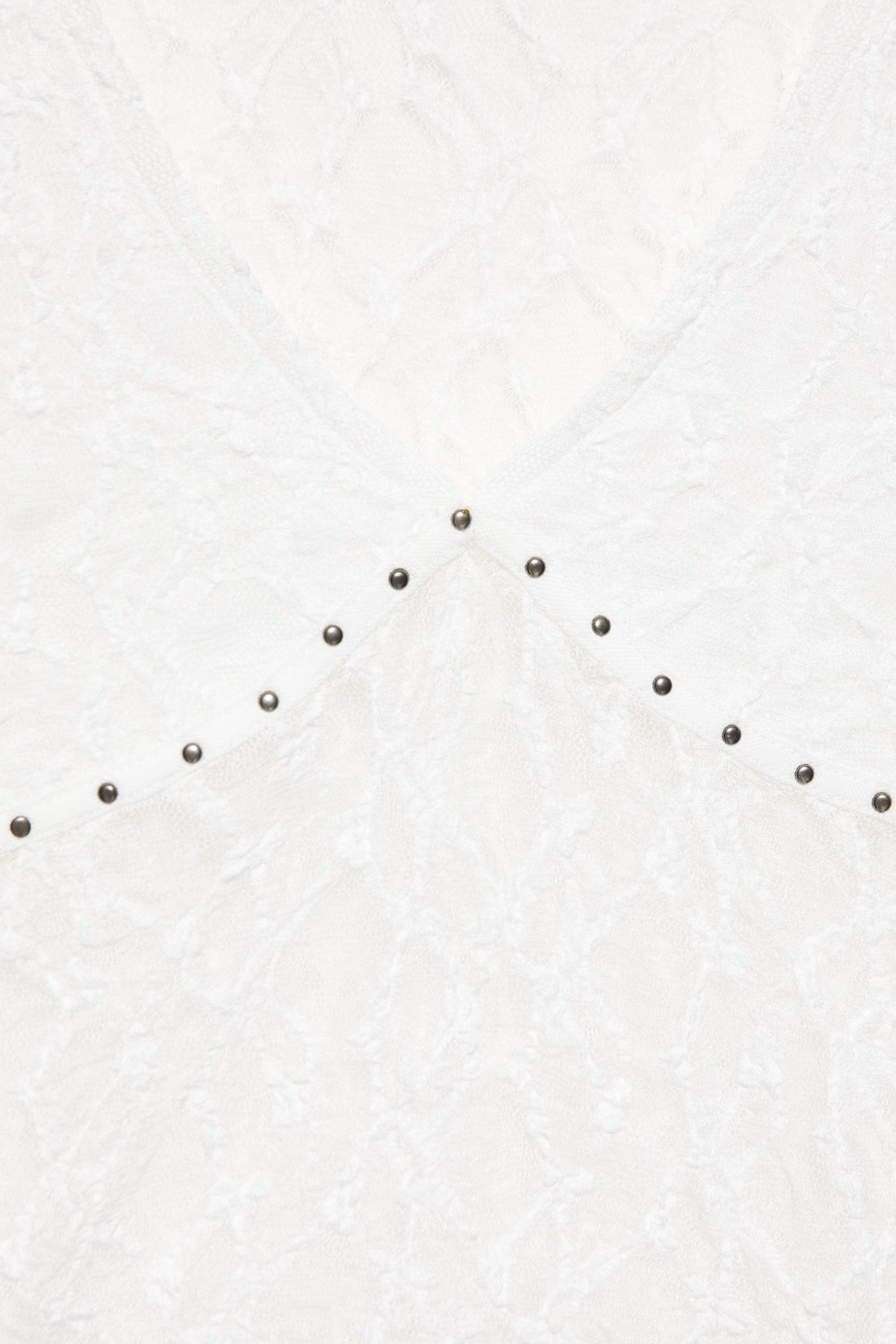 Studded lace T-shirt — White