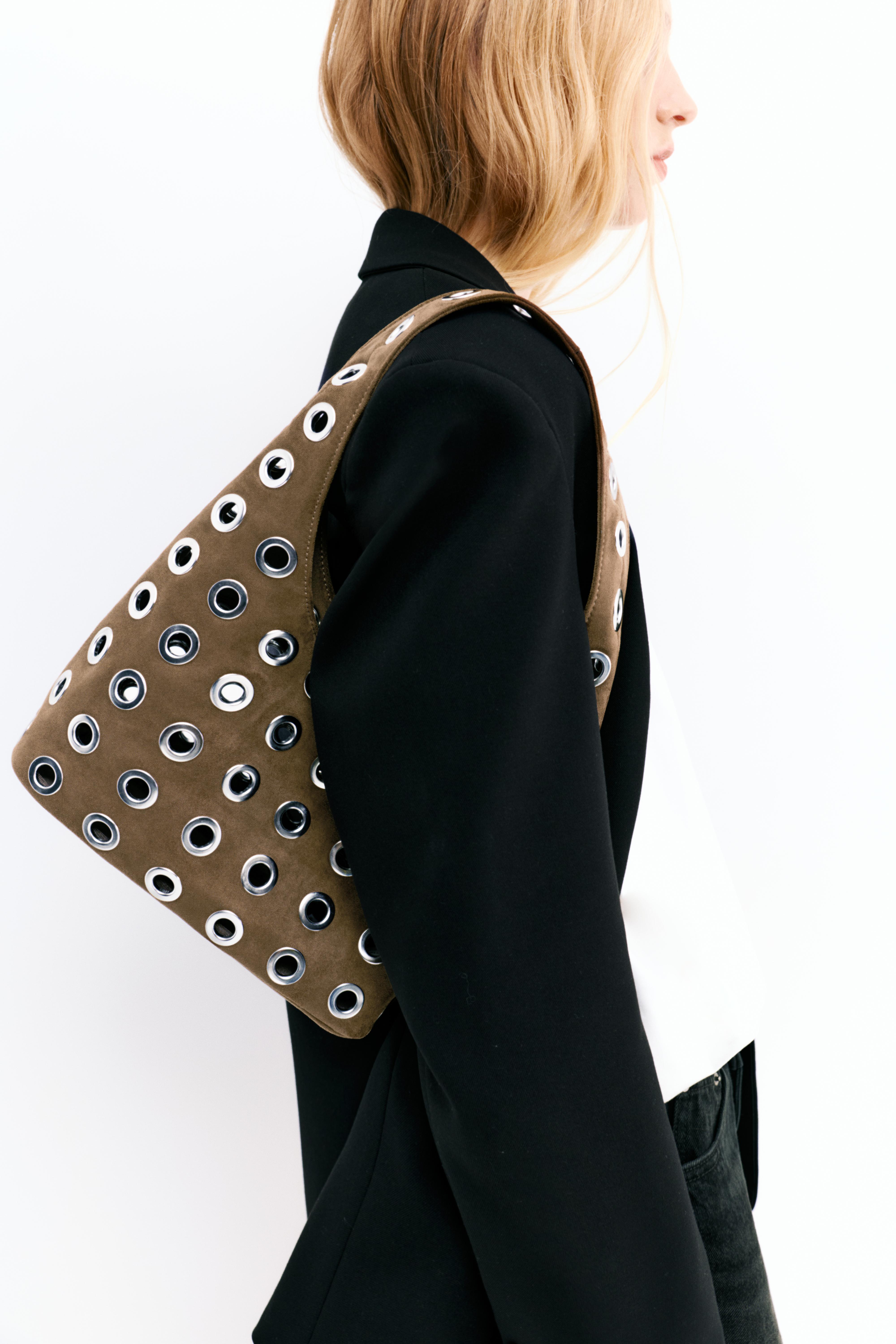 Zımba detaylı omuz çantası - Görsel 14