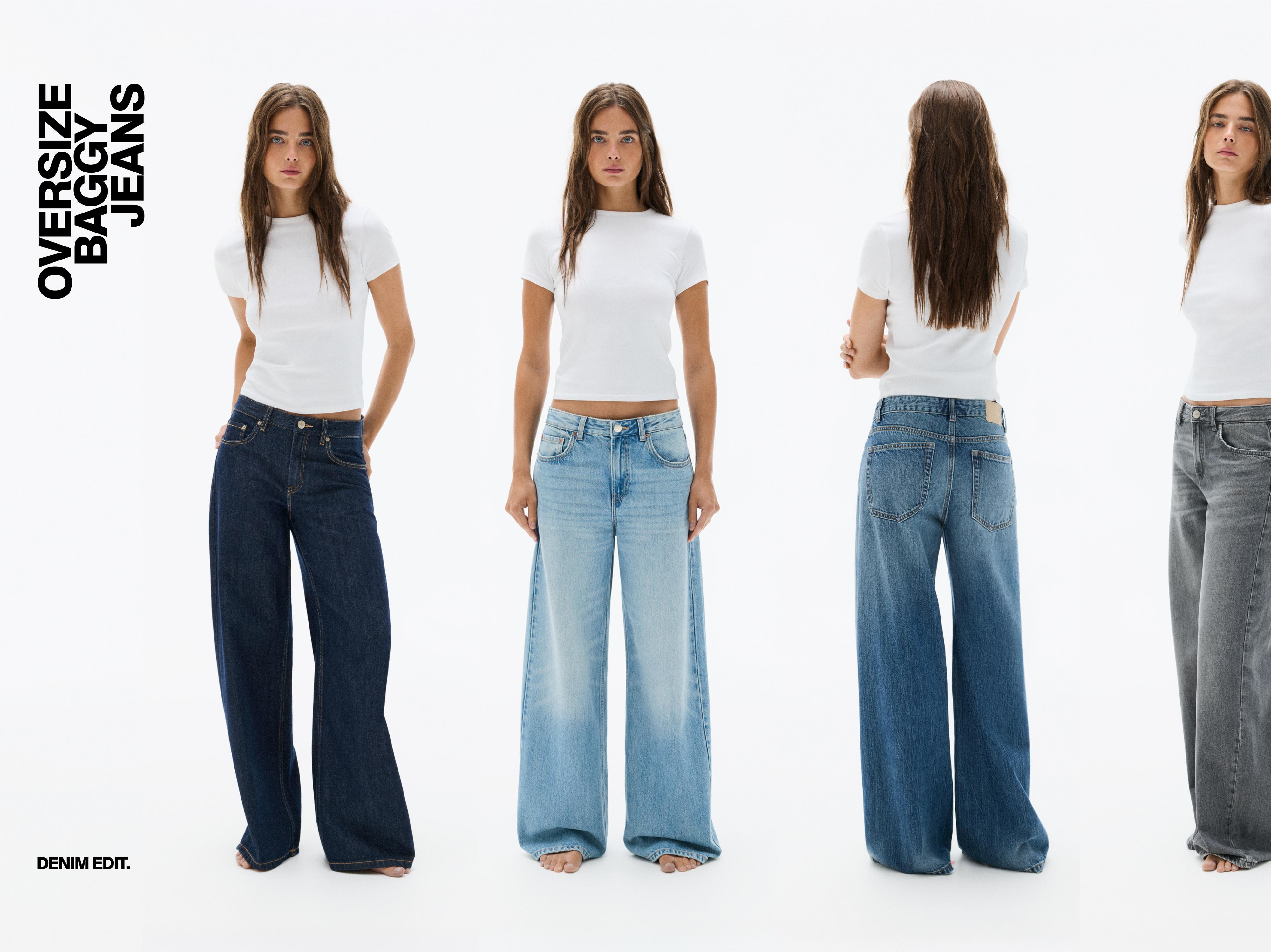 Oversize baggy jeans — Ink blue
