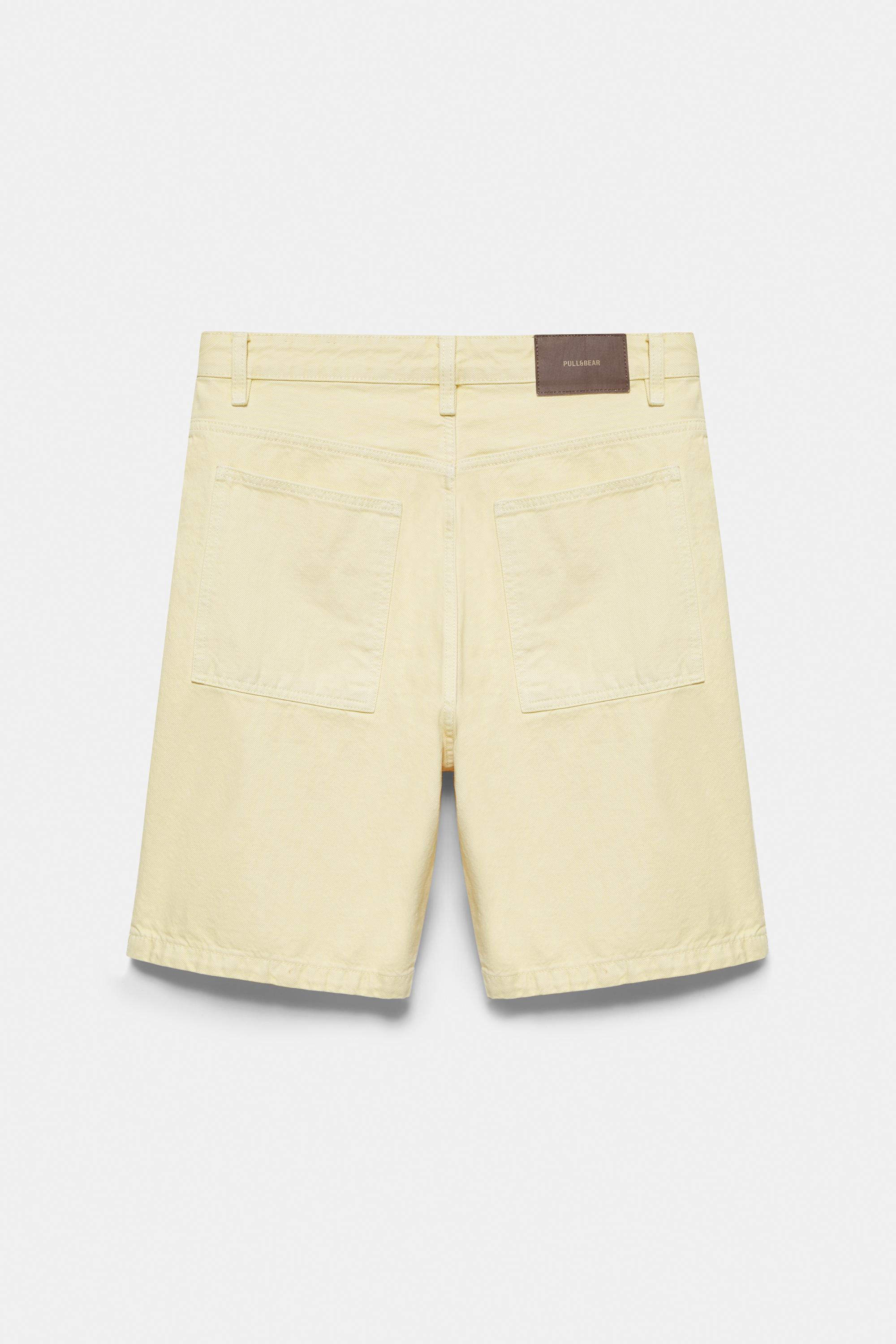 Baggy denim Bermuda shorts — Yellow