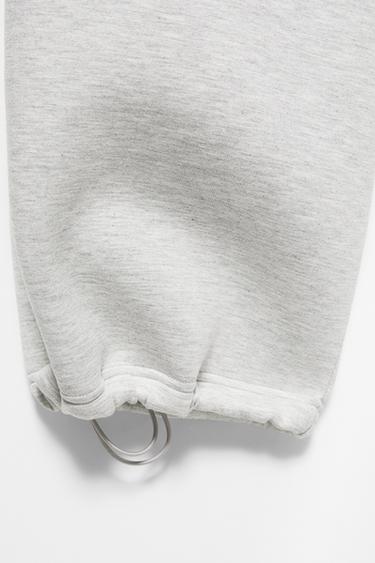 Neoprene-effect baggy trousers — Grey marl 8