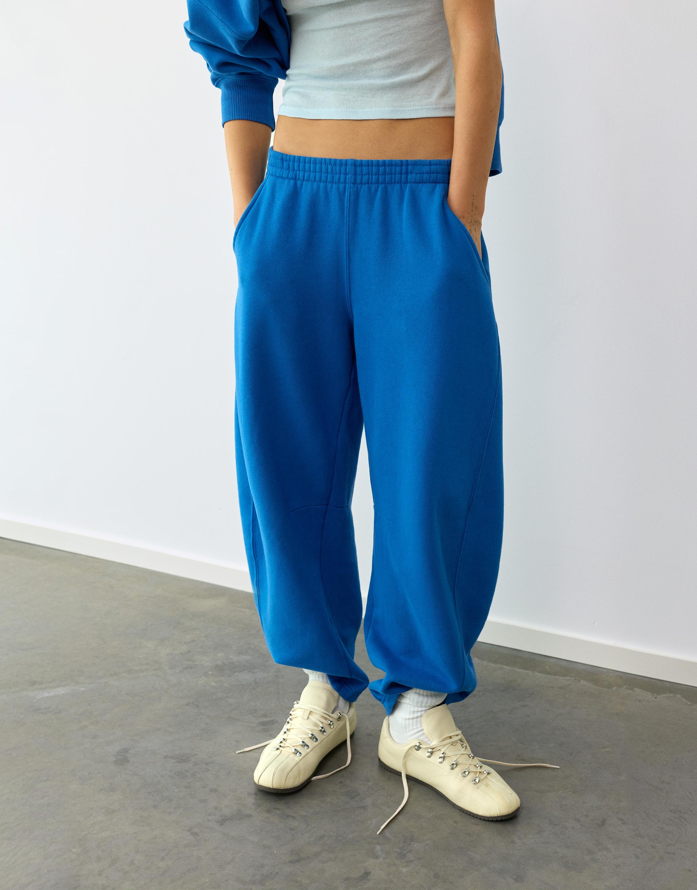 Barrel-leg joggers — Deep blue