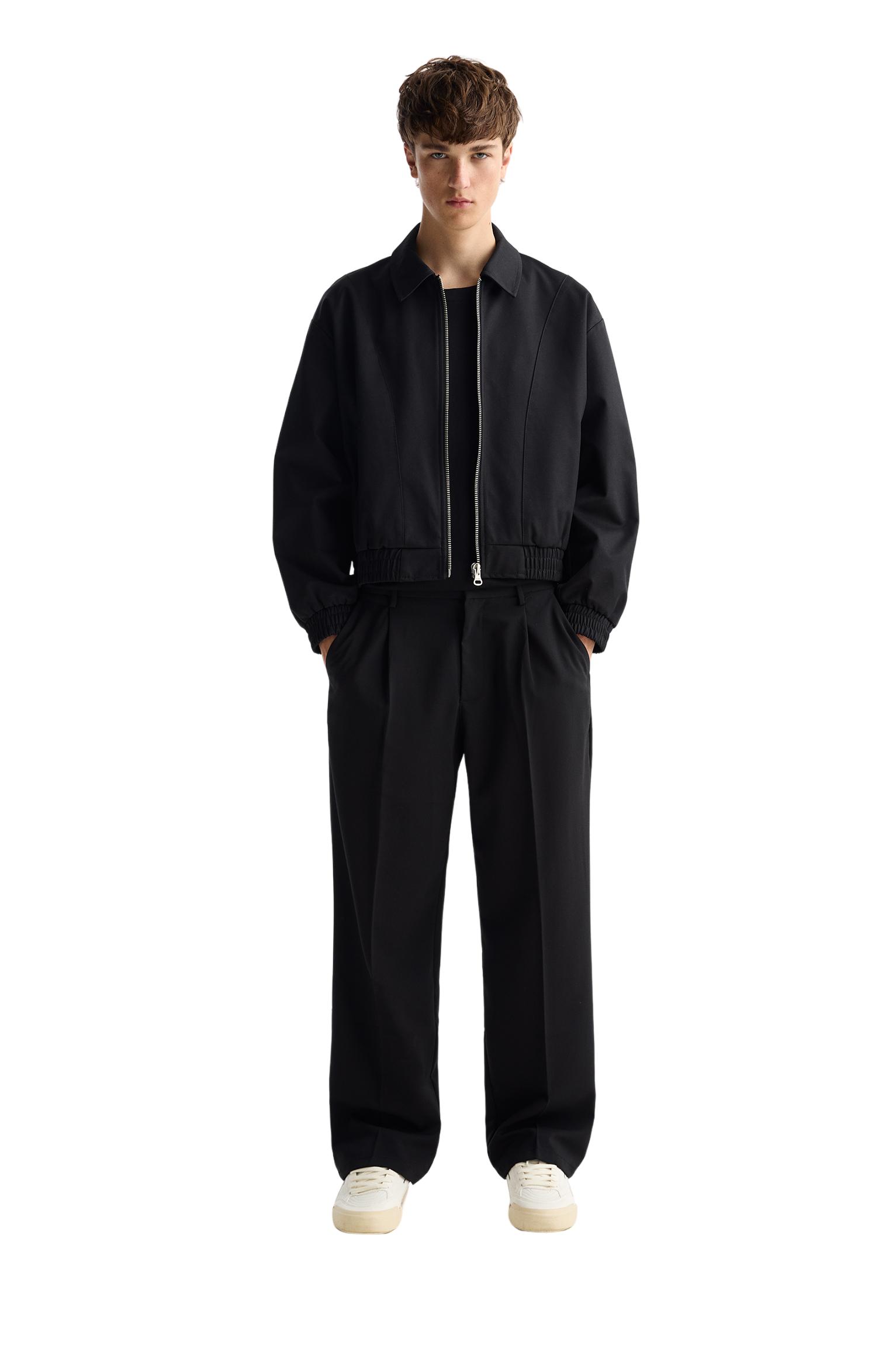 Wide-leg tailored trousers — Black