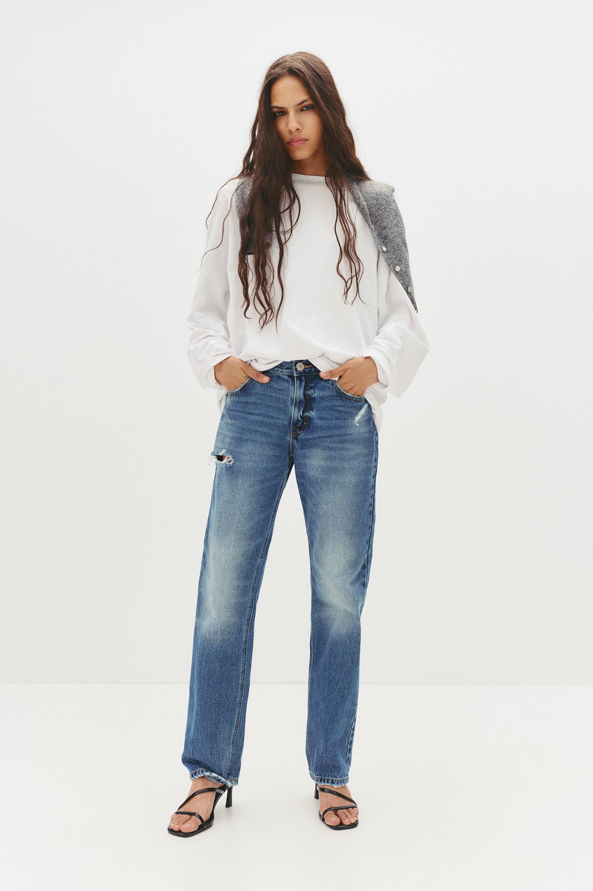 Slim-Fit-Jeans Mit Halbhohem Bund