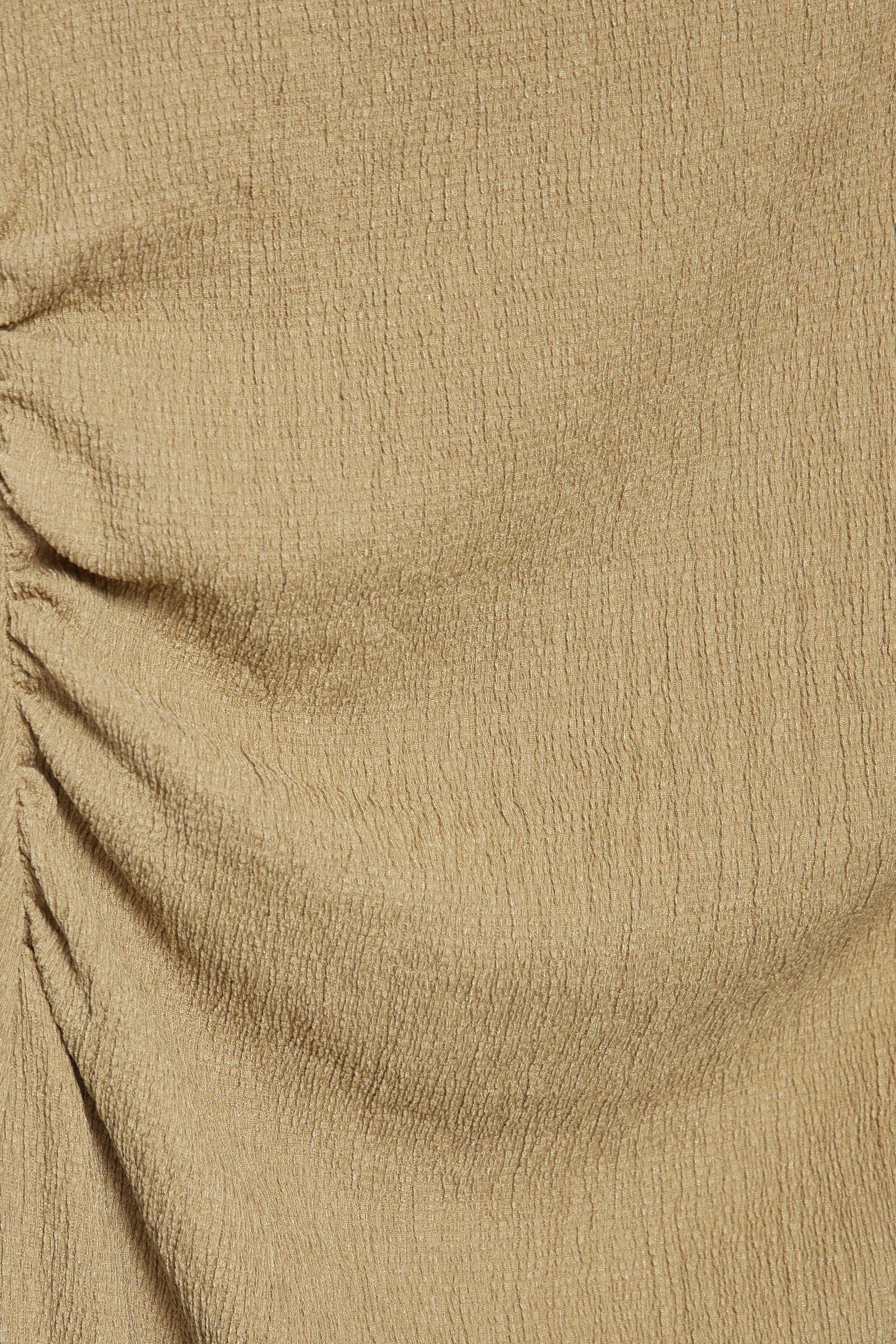Gathered knot midi dress — Khaki