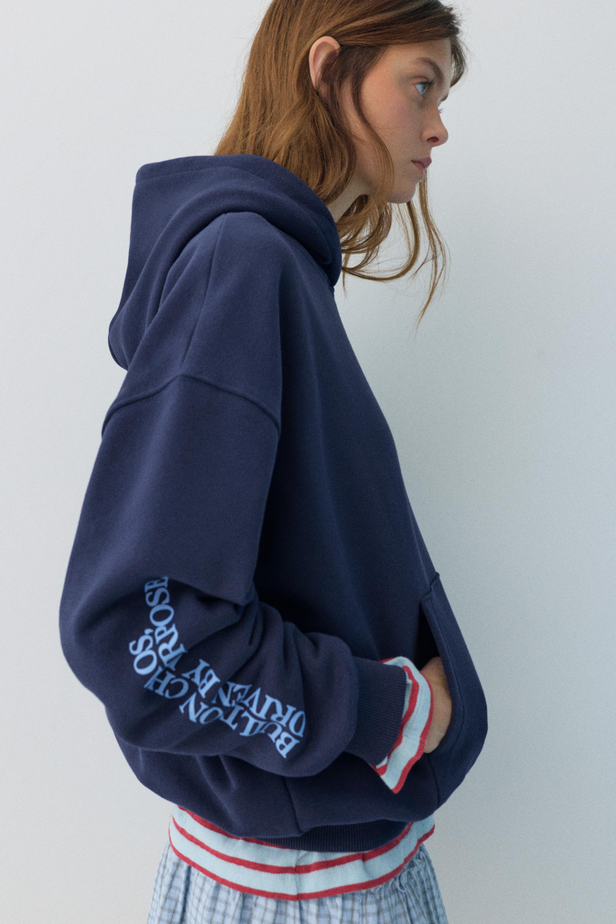 Graphic hoodie — Navy