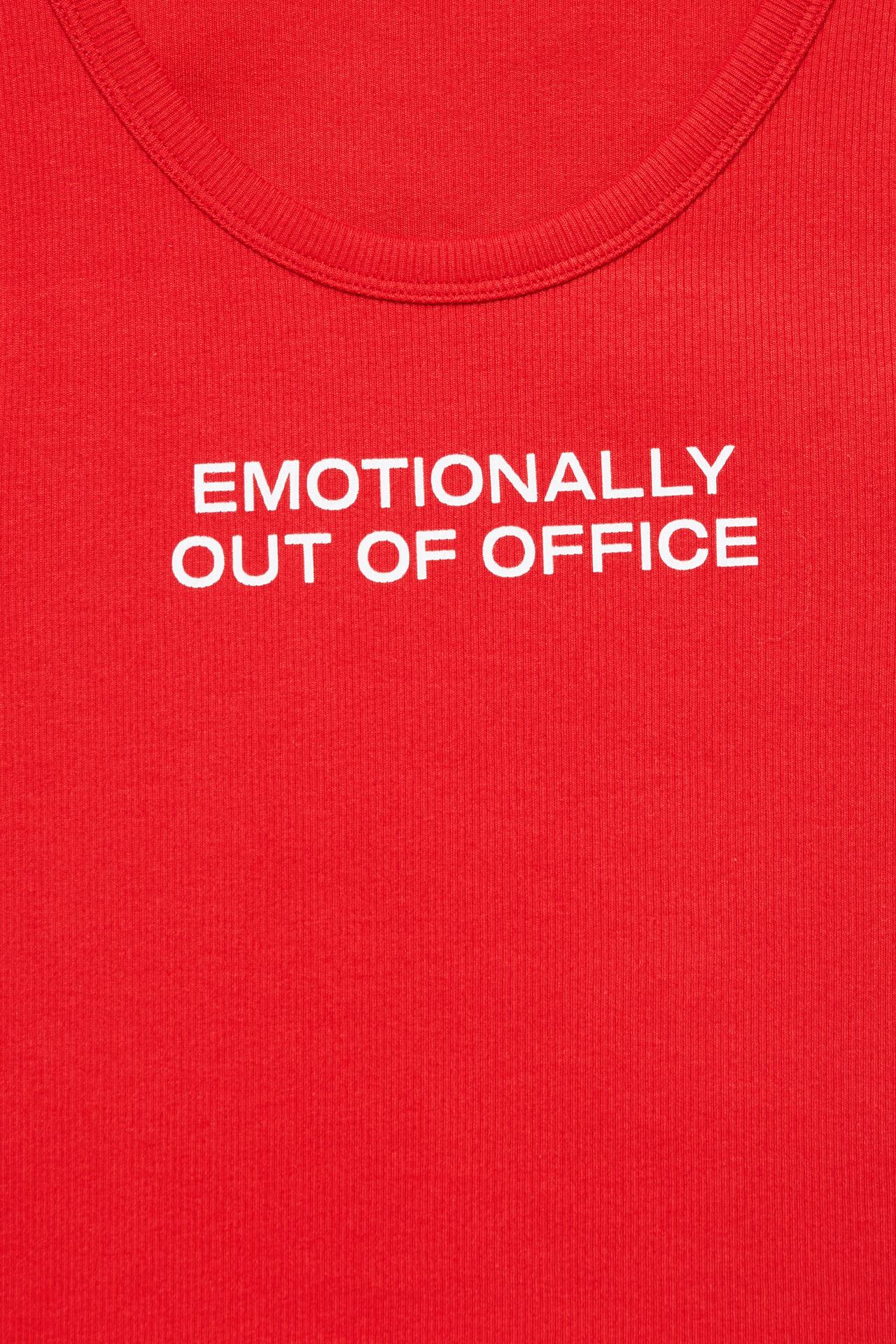 Red text tank top — Red