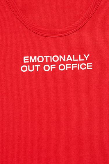 Red text tank top — Red 7