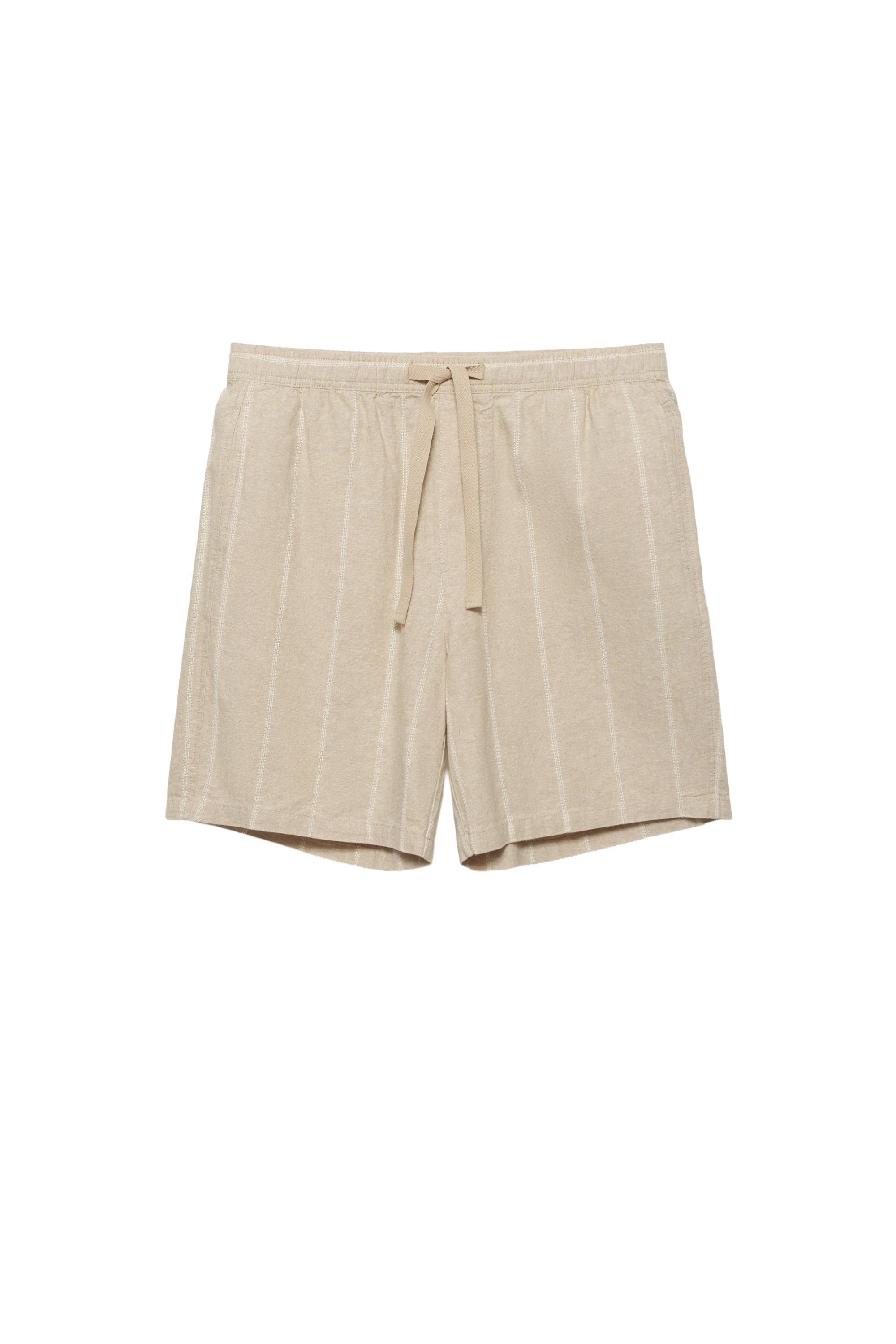 Ketenli jogger bermuda şort - Görsel 21