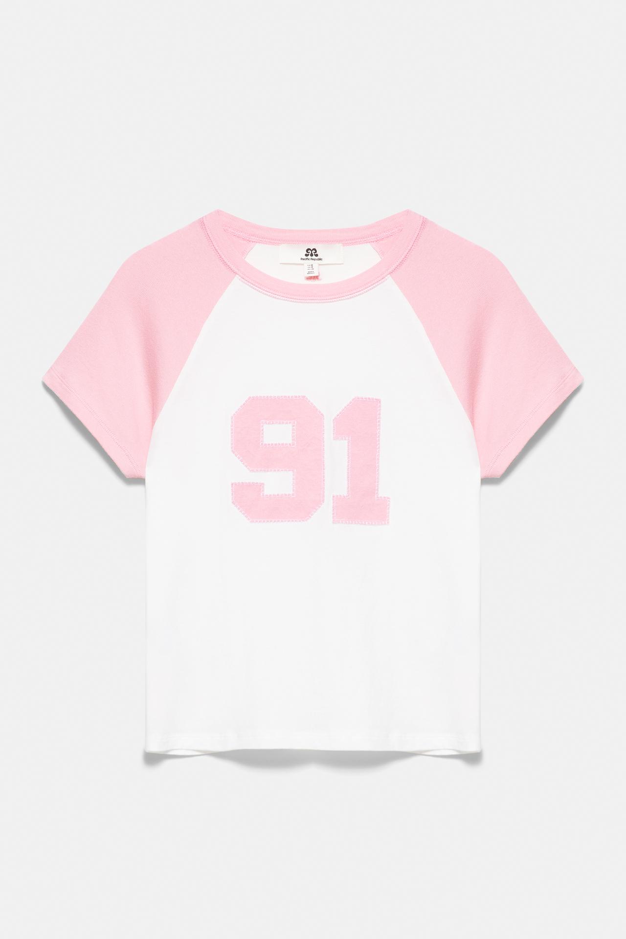 Number raglan T-shirt — Ice