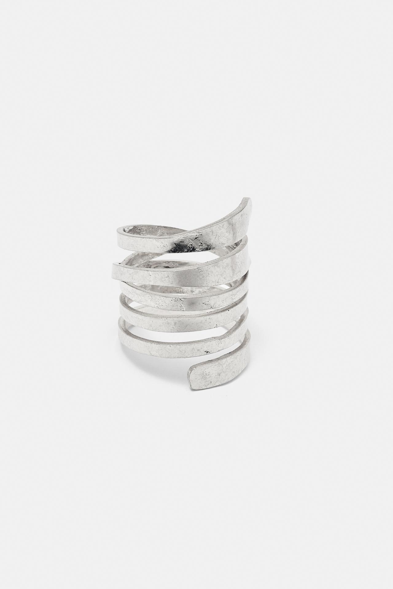 Pack of wide spiral rings — Silver